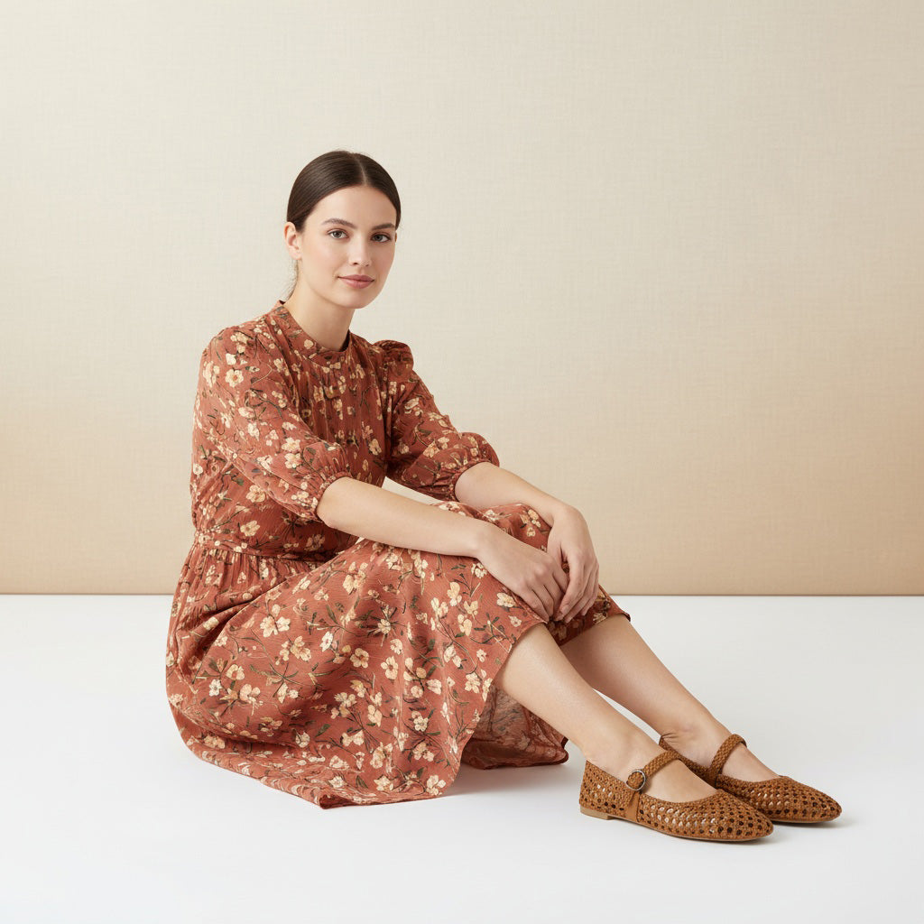 Weston Woven Mary Jane Cognac