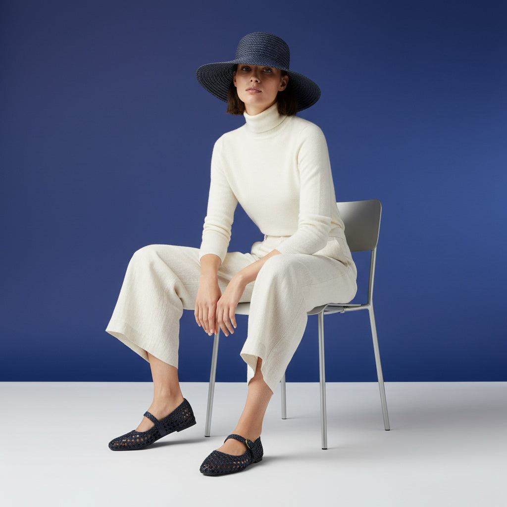 Weston Woven Mary Jane Navy