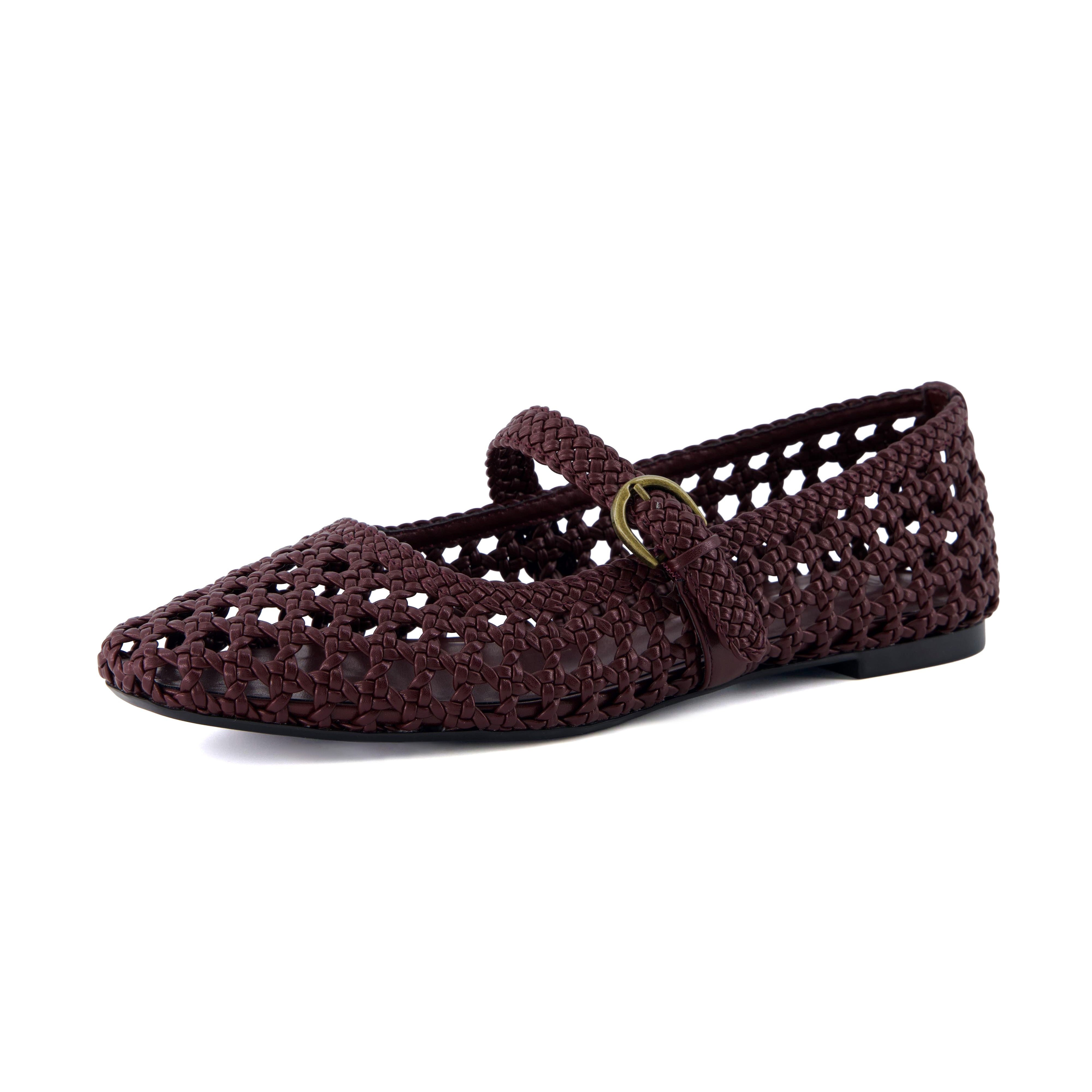 Weston Woven Mary Jane Burgundy
