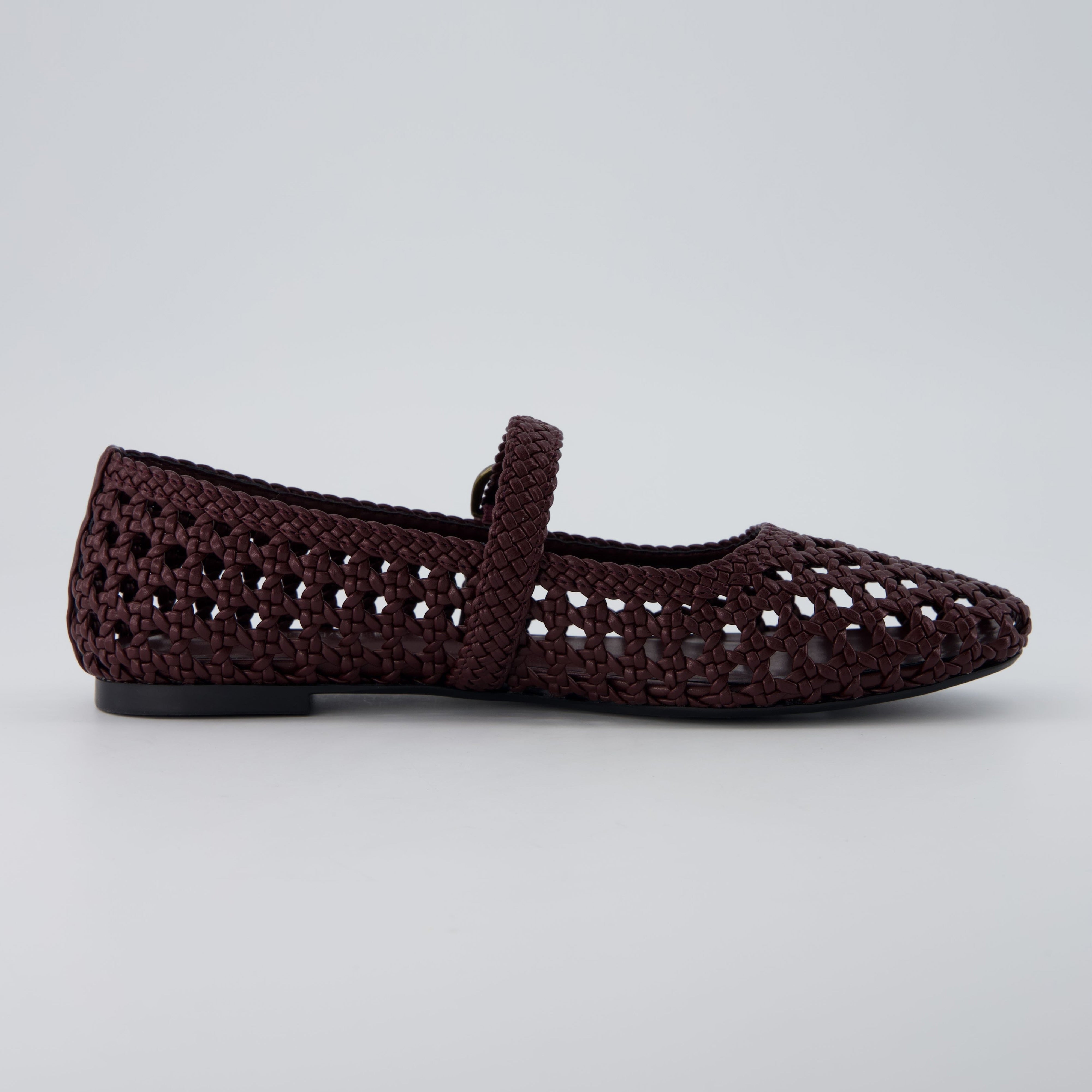 Weston Woven Mary Jane Burgundy