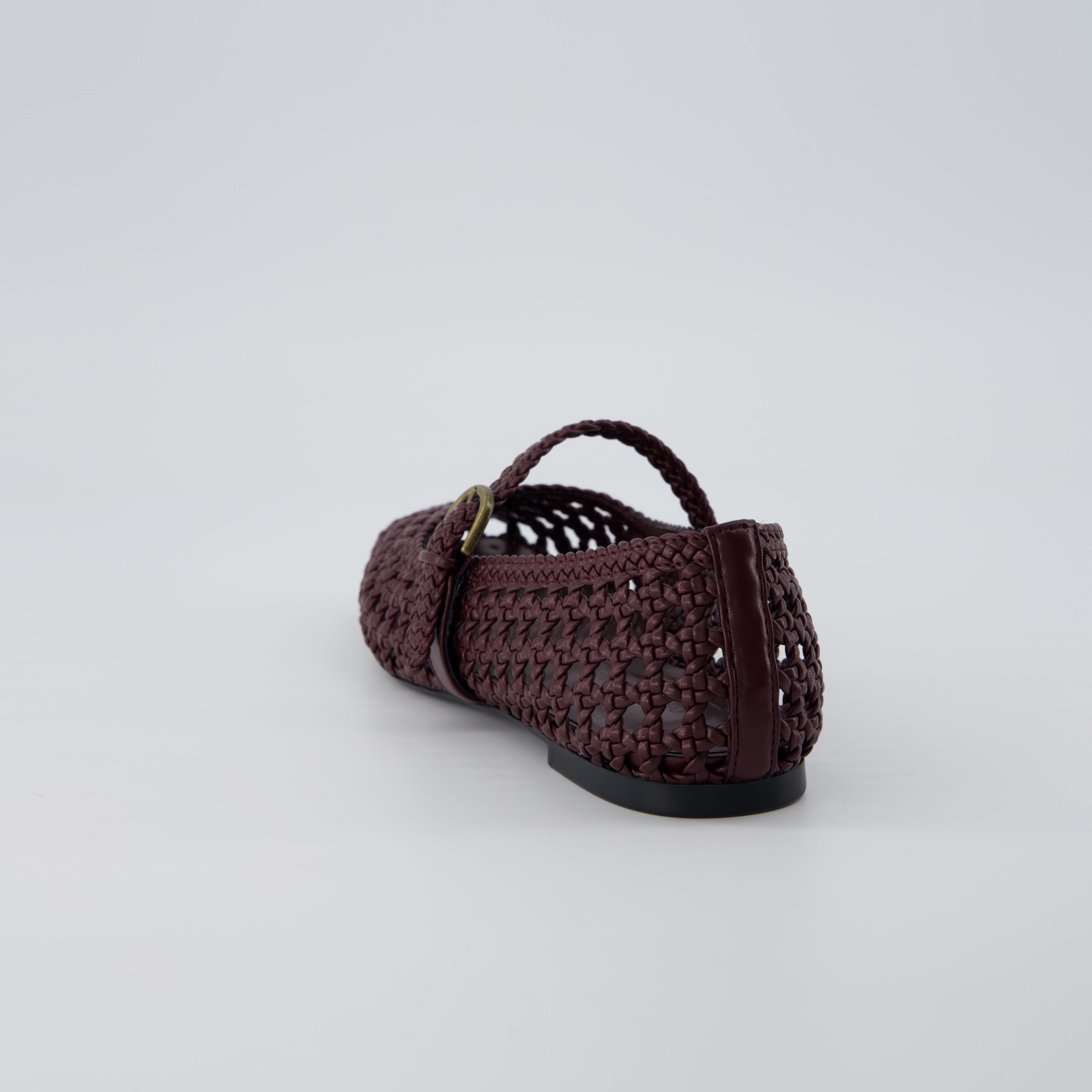 Weston Woven Mary Jane Burgundy