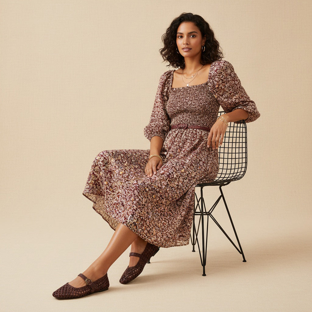 Weston Woven Mary Jane Burgundy