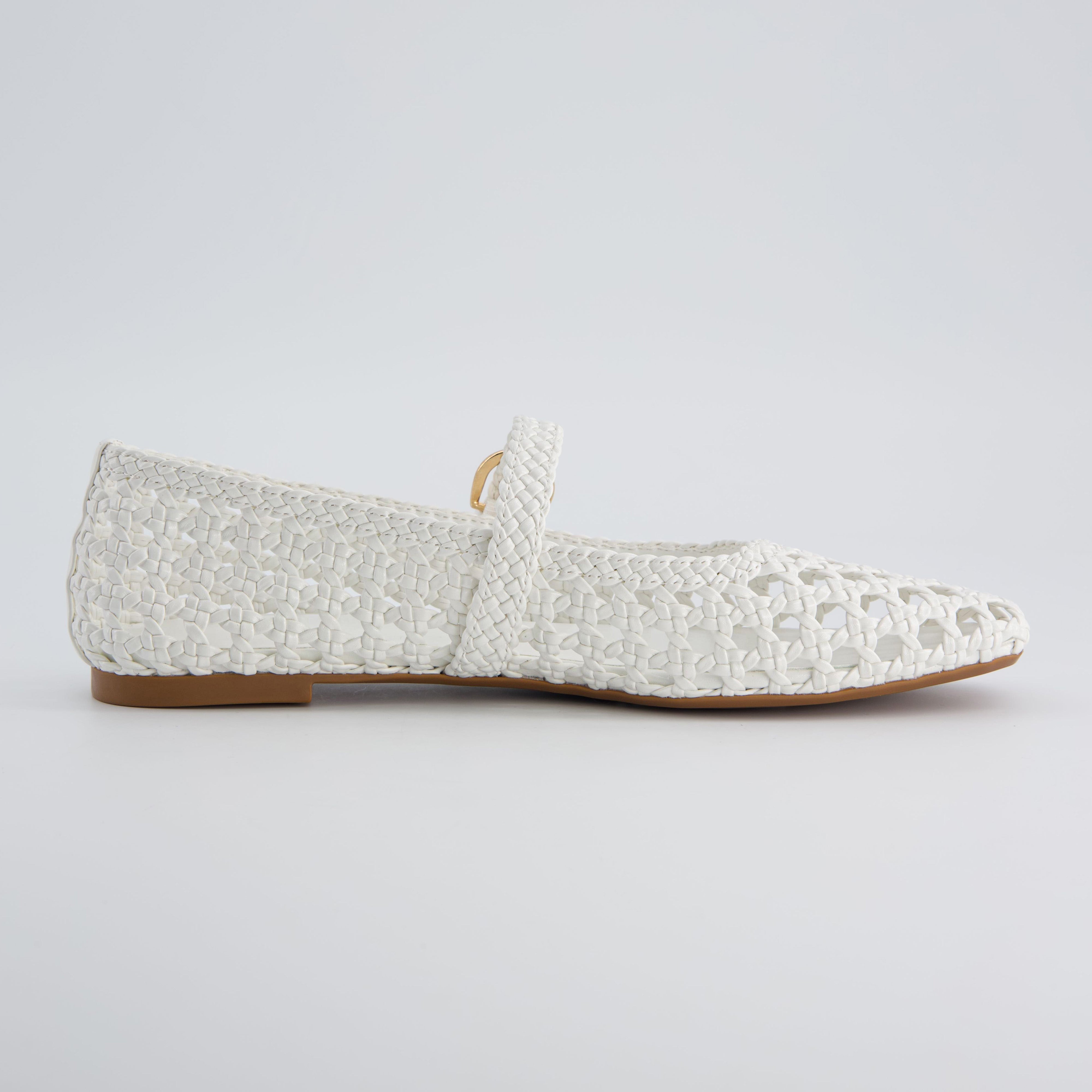 Weston Woven Mary Jane White