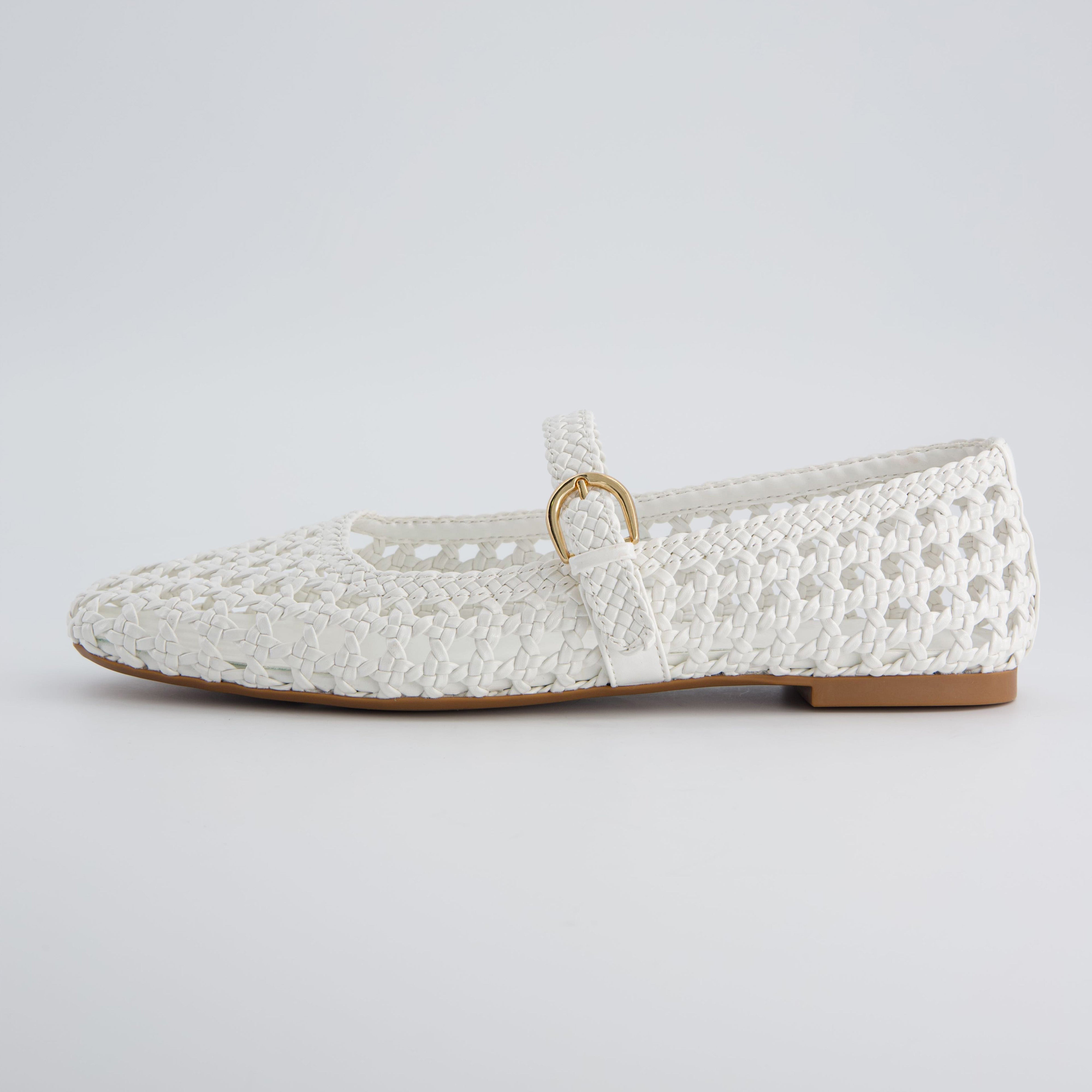 Weston Woven Mary Jane White