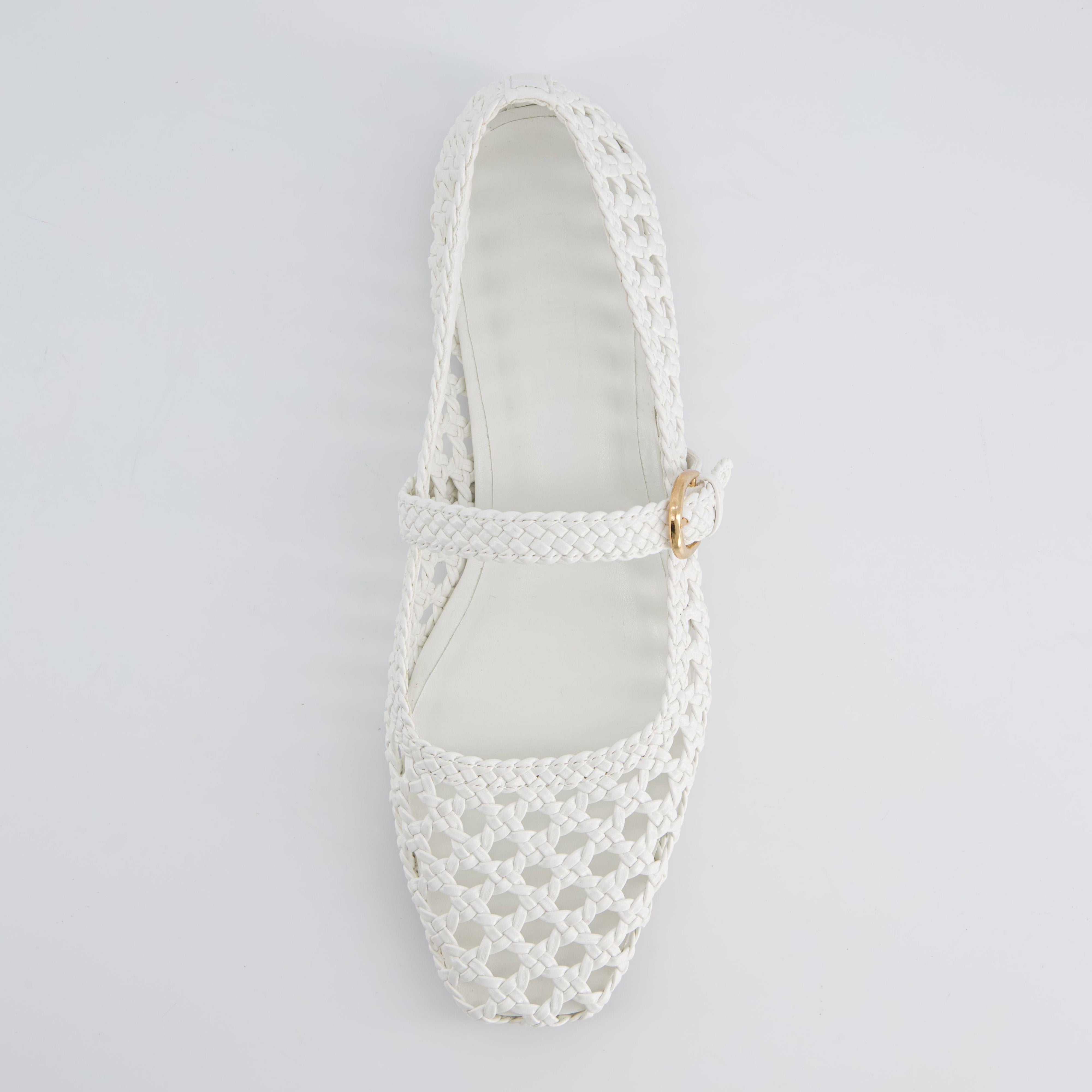 Weston Woven Mary Jane White