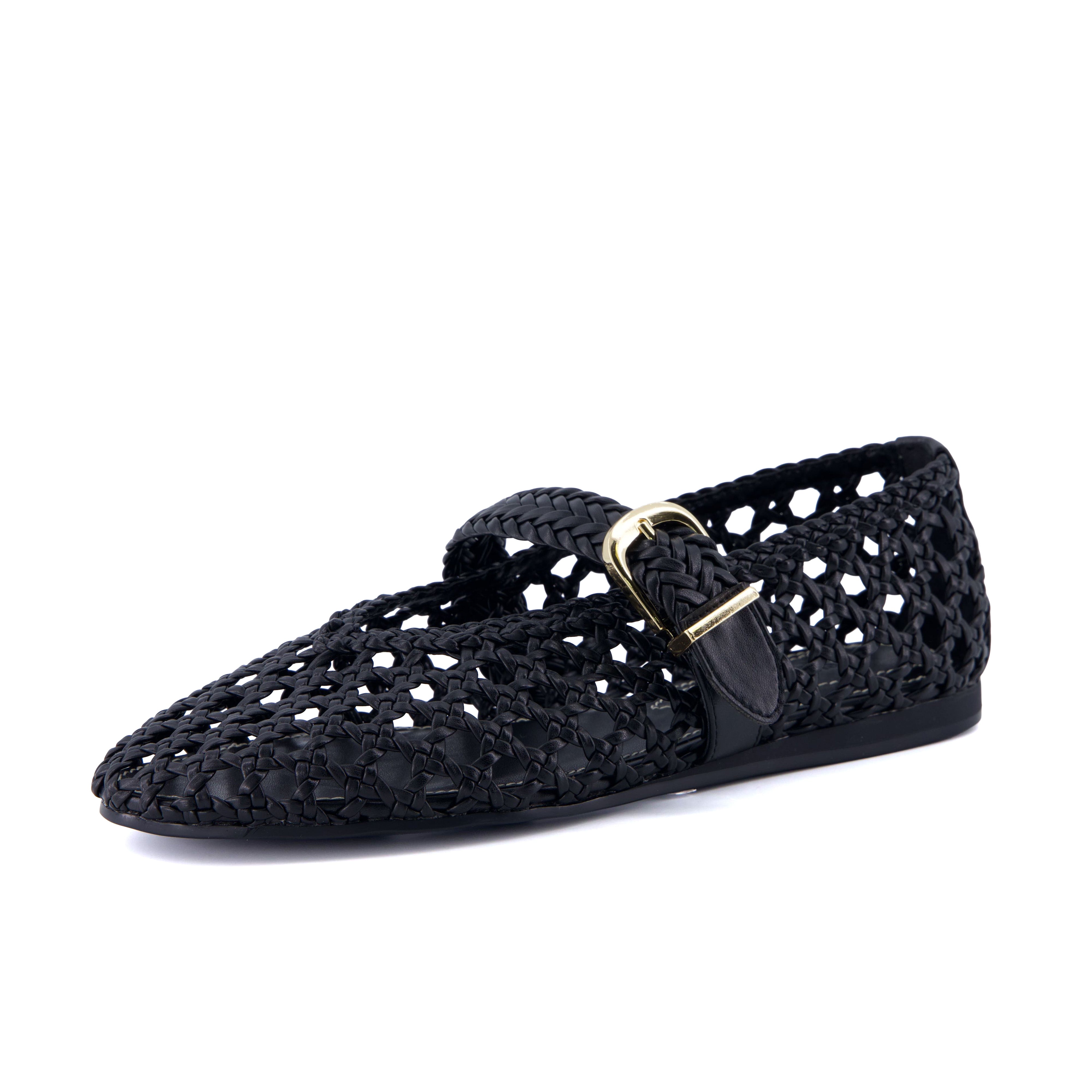 Wit Hand Woven Flats Black