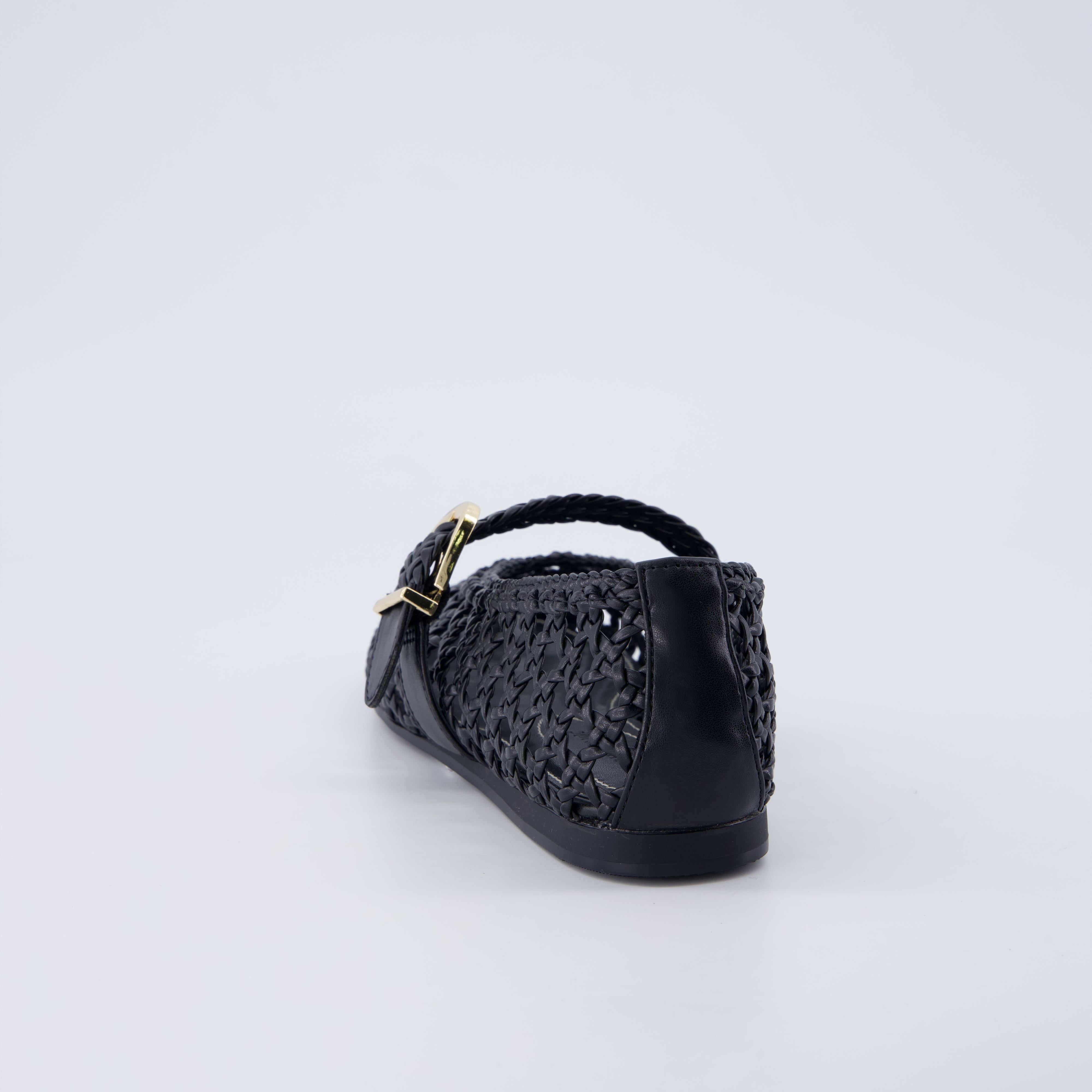 Wit Hand Woven Flats Black