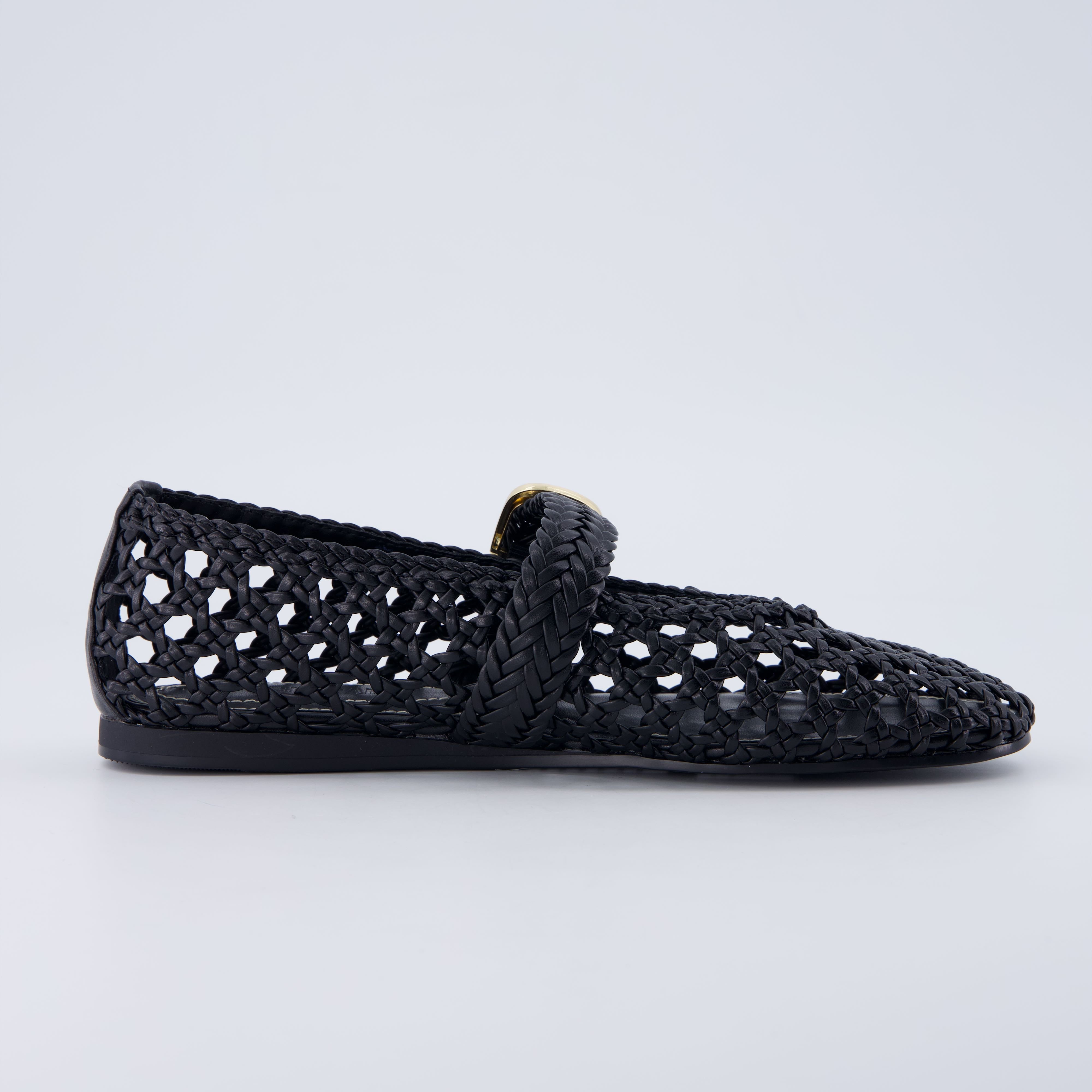 Wit Hand Woven Flats Black