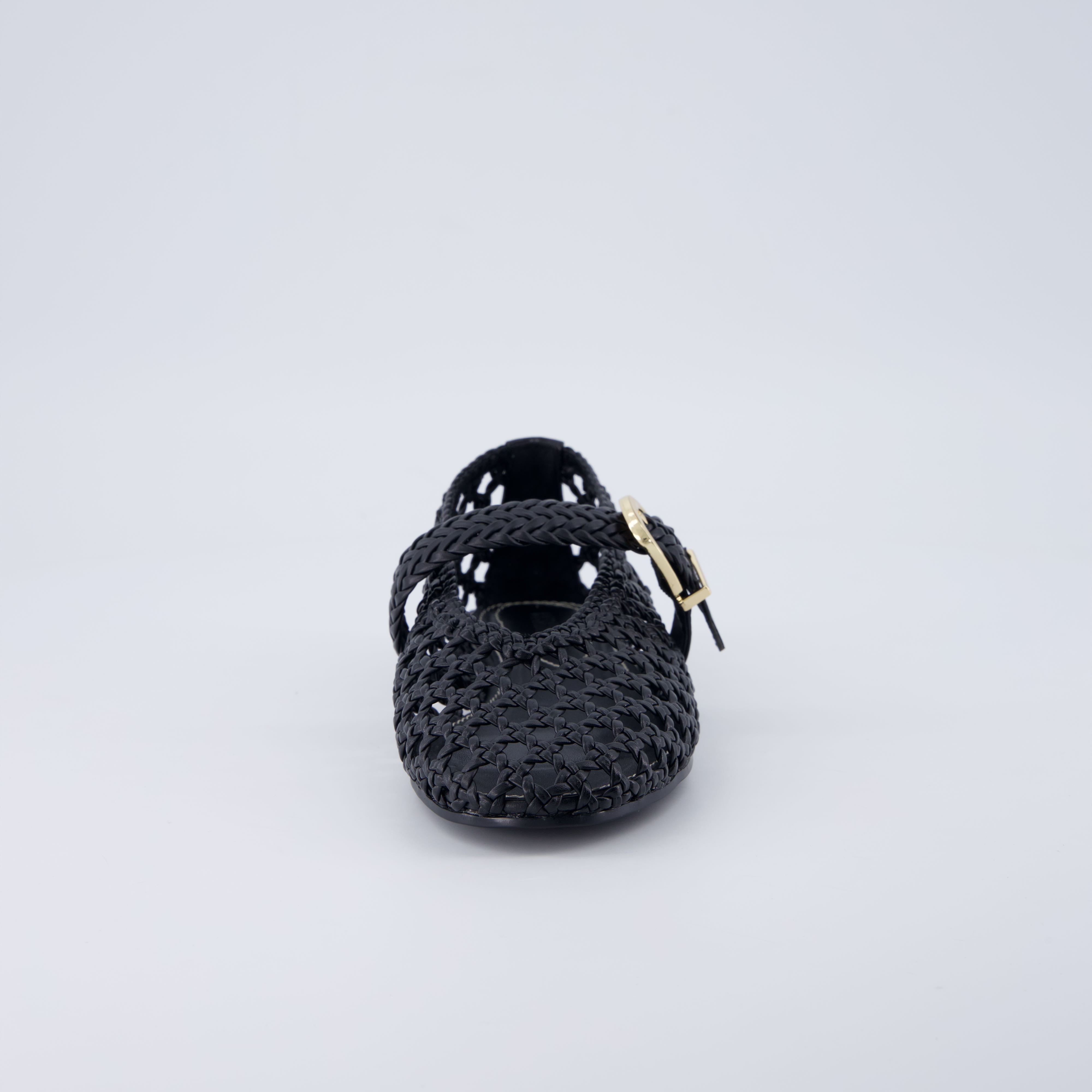 Wit Hand Woven Flats Black