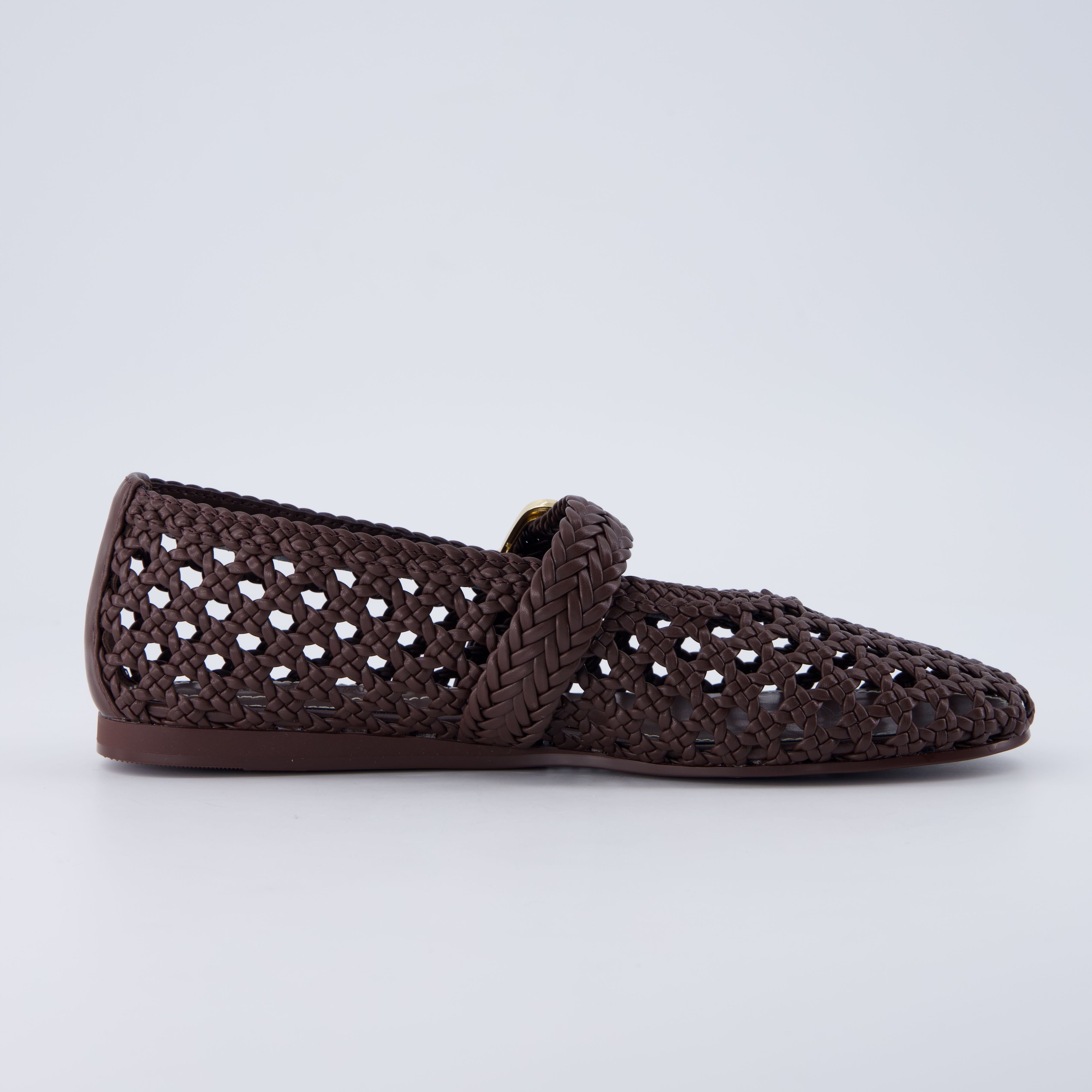 Wit Hand Woven Flats Brown