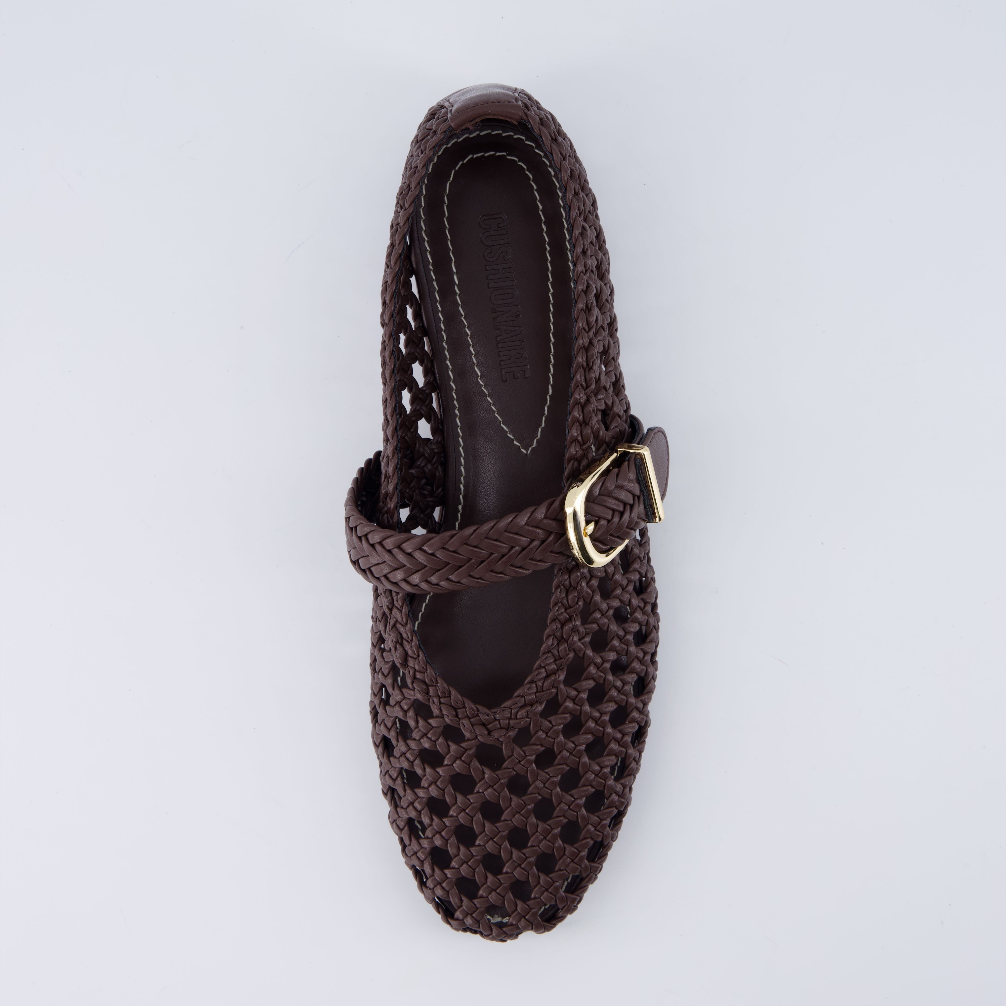 Wit Hand Woven Flats Brown
