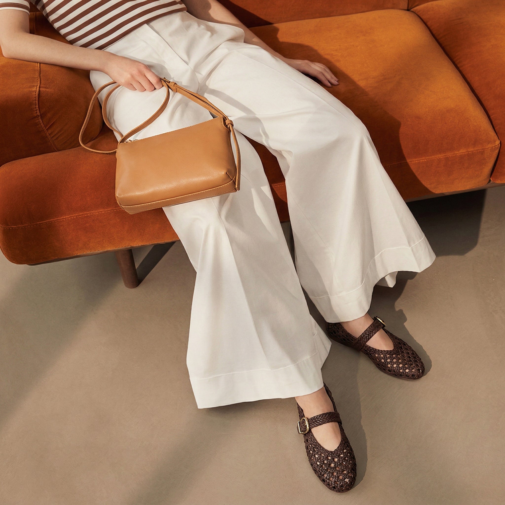 Wit Hand Woven Flats Brown