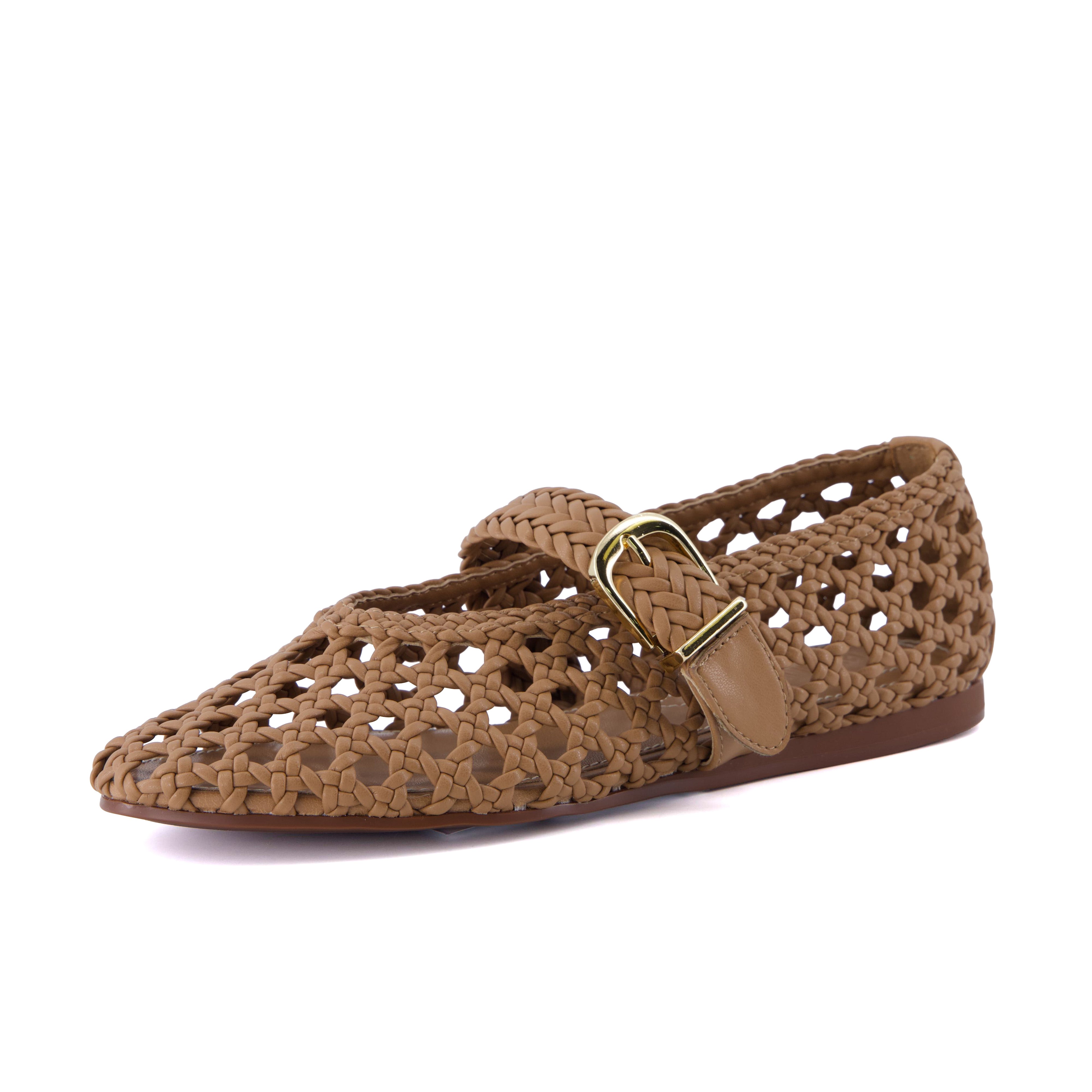 Wit Hand Woven Flats Latte