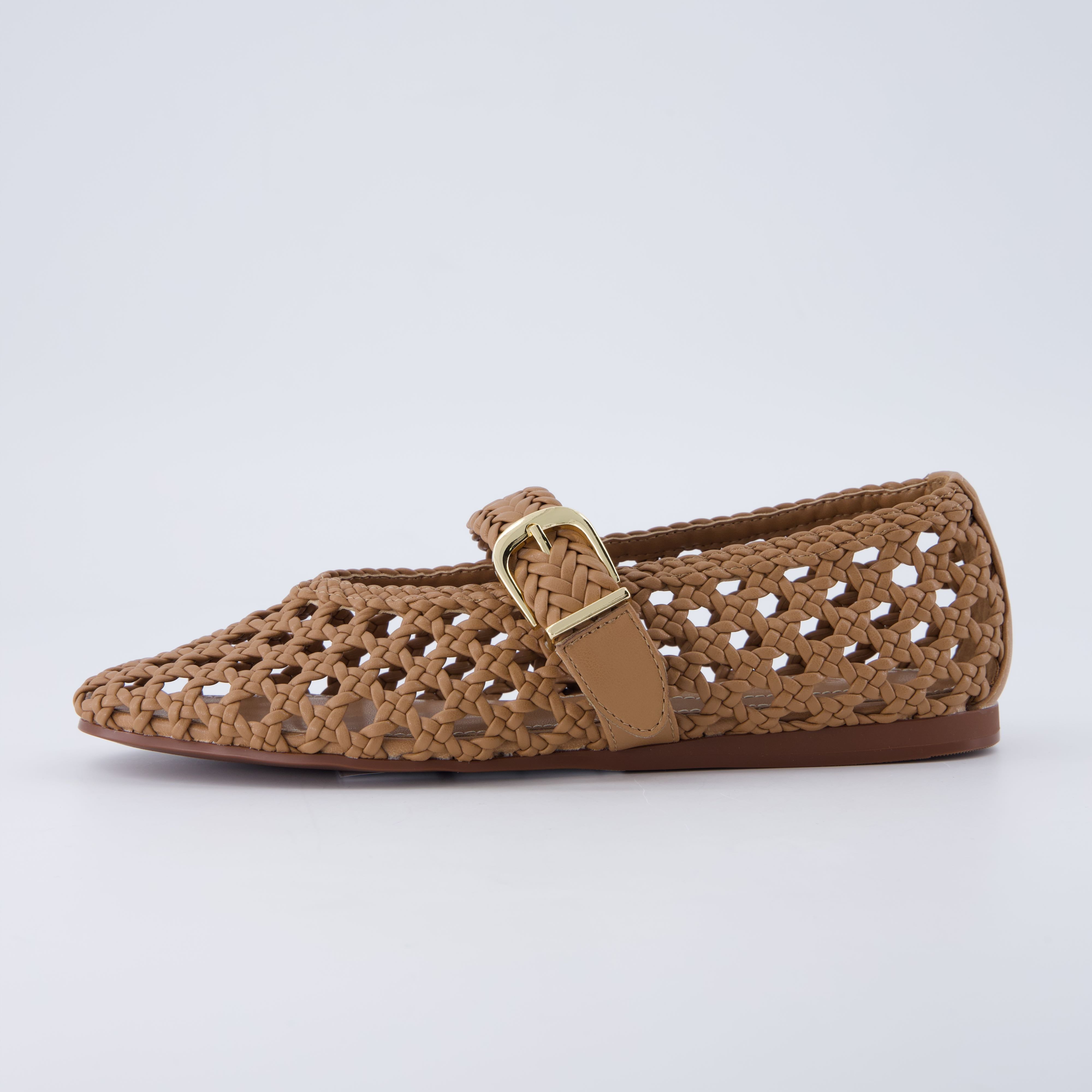 Wit Hand Woven Flats Latte
