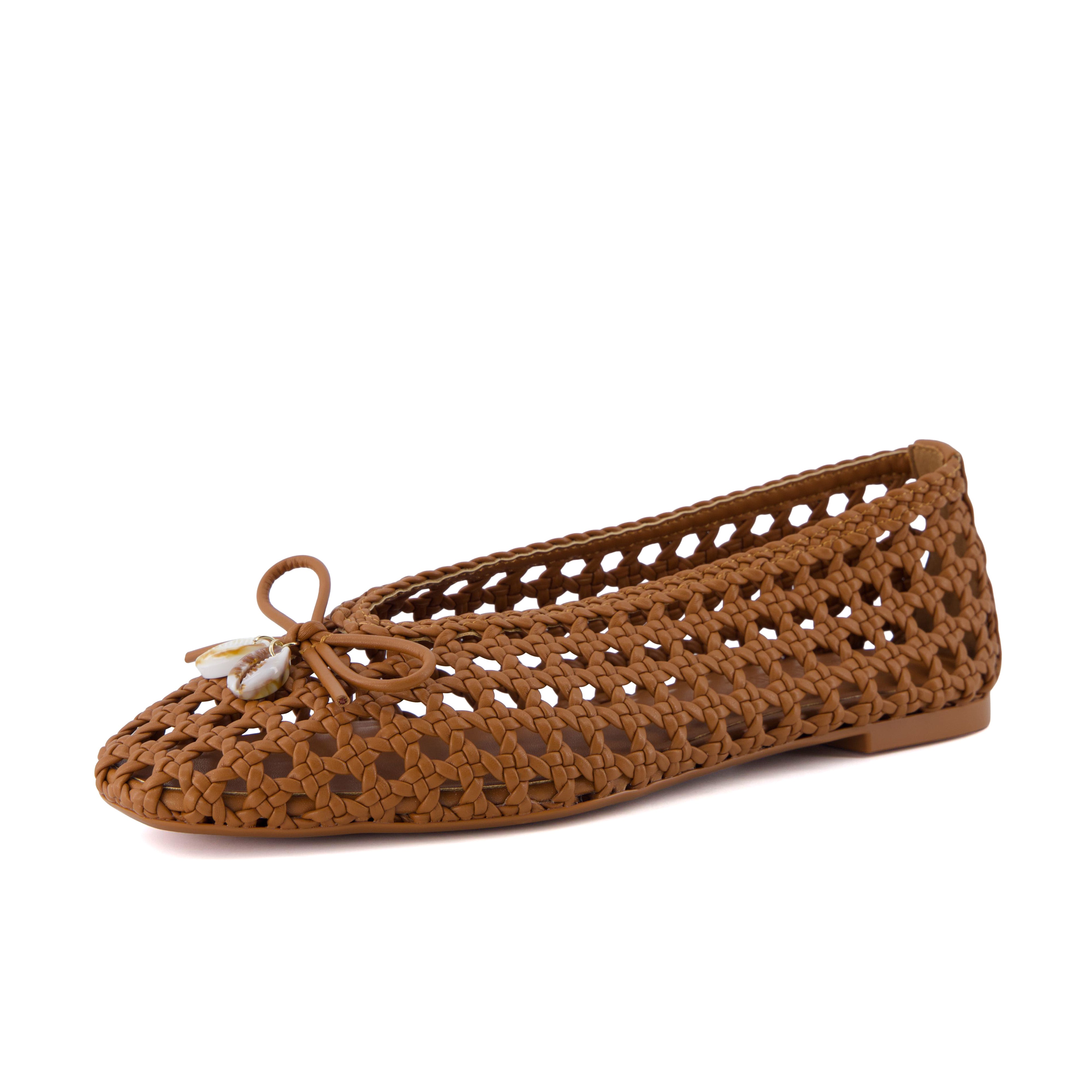 Witty Woven Ballet Flats Cognac Medium