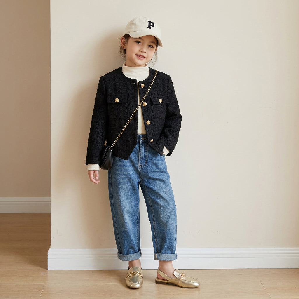 Yep Girls Penny Loafers Gold Medium