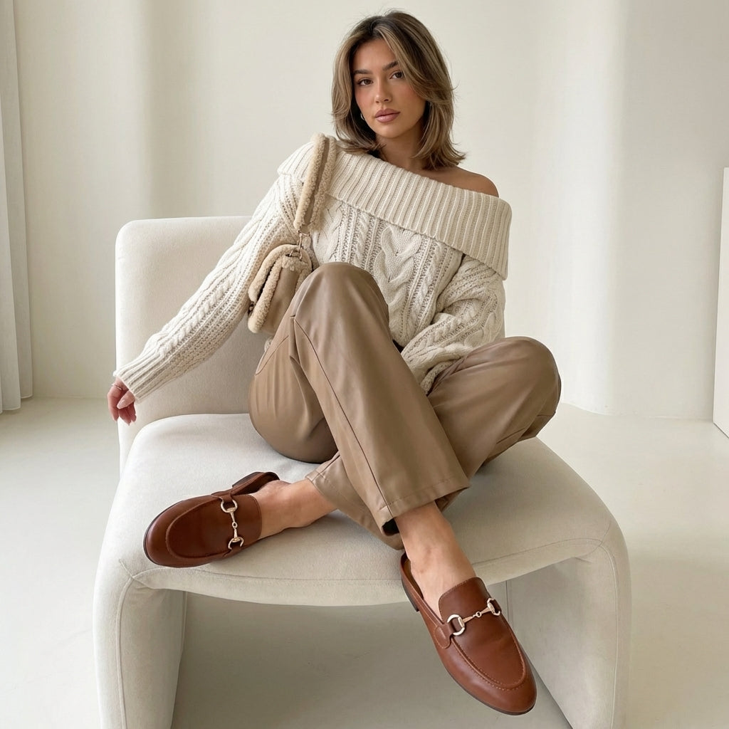 Yummy Slip On Mules Cognac