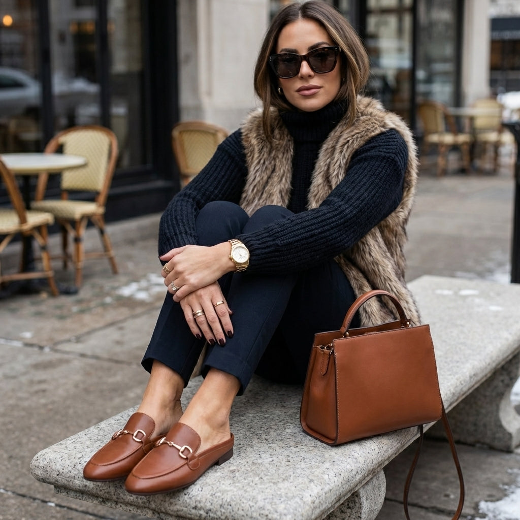 Yummy Slip On Mules Cognac