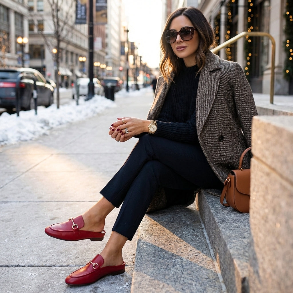 Yummy Slip On Mules Red