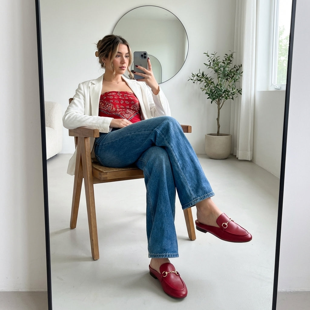 Yummy Slip On Mules Red