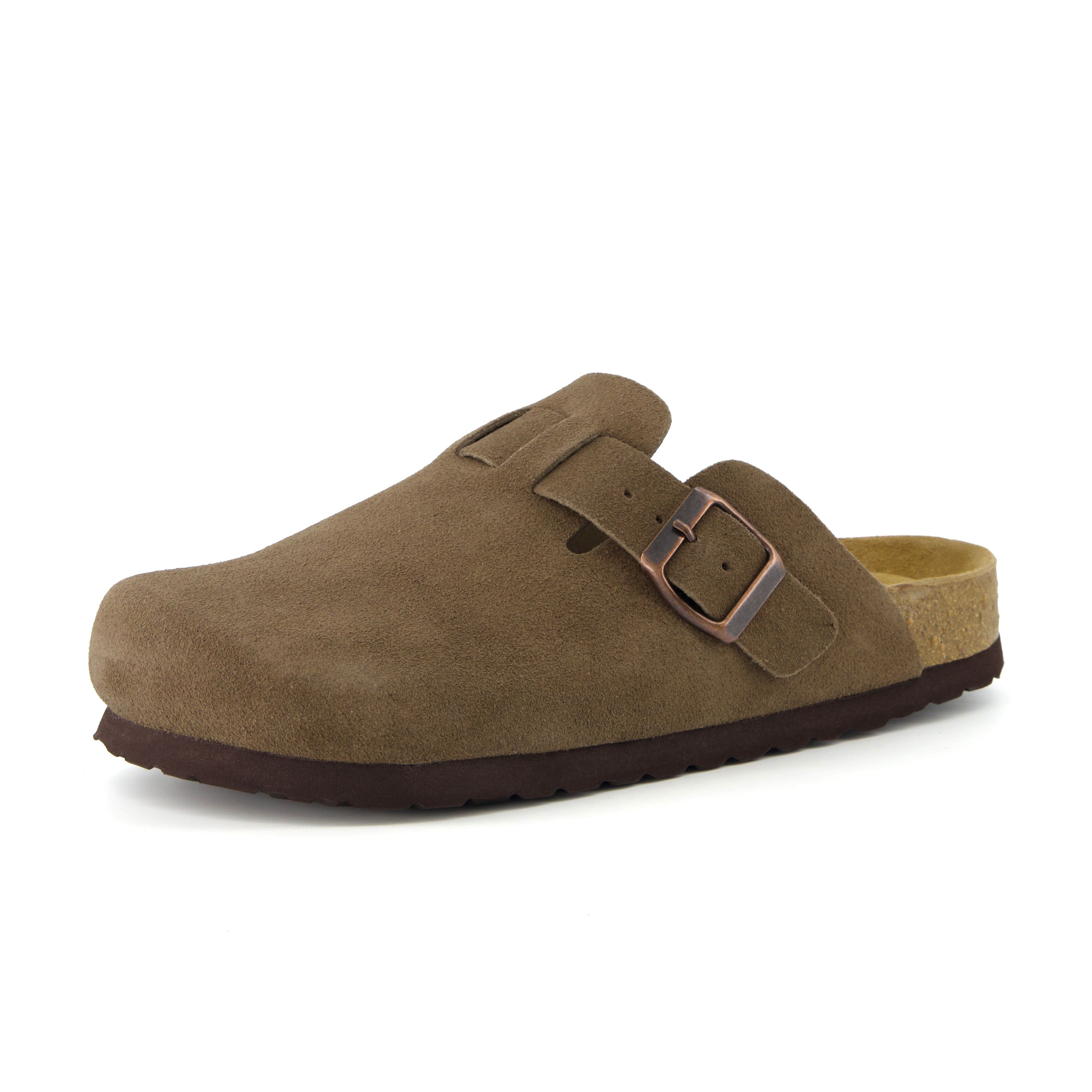 Hana Leather Clog Dark Taupe