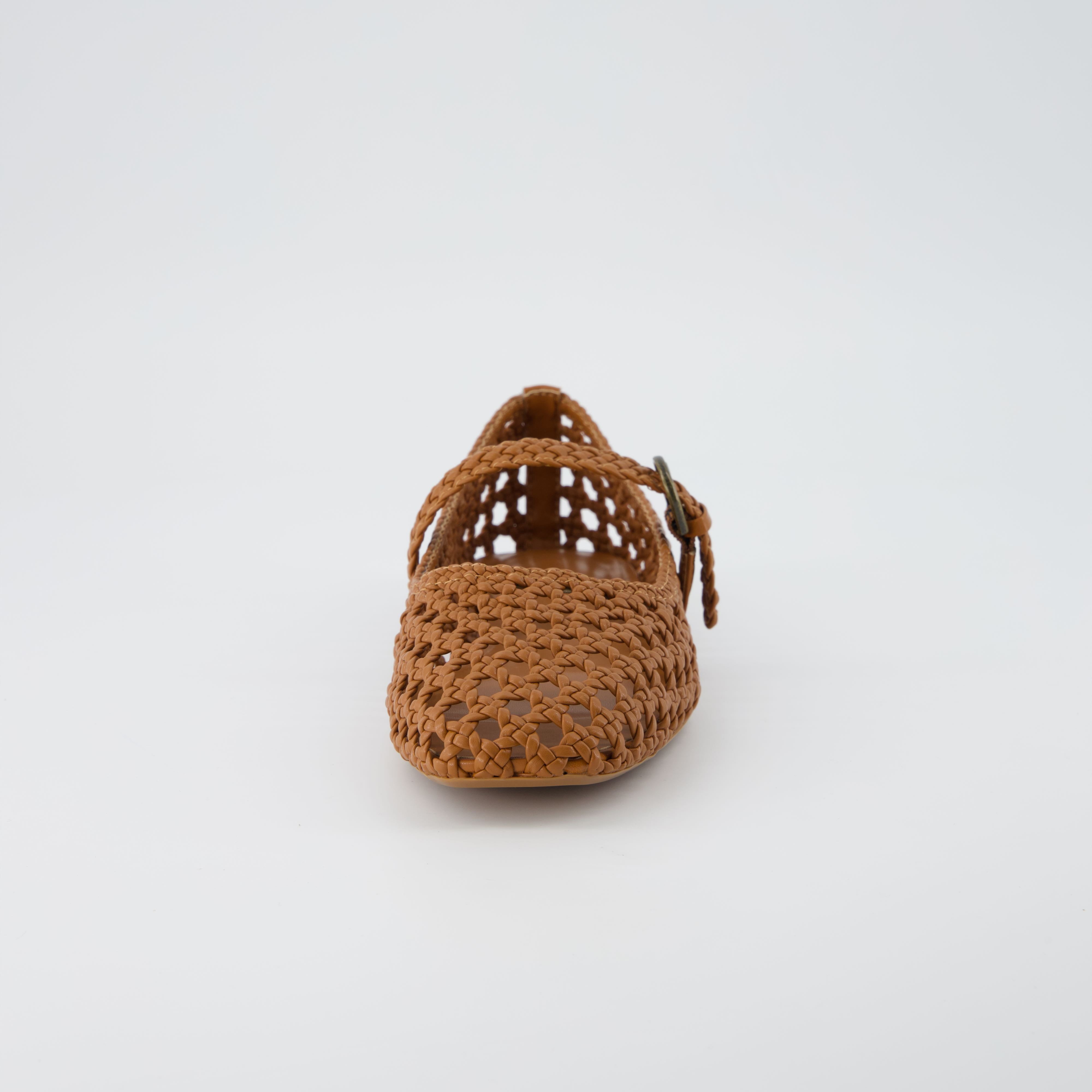 Weston Woven Mary Jane Cognac