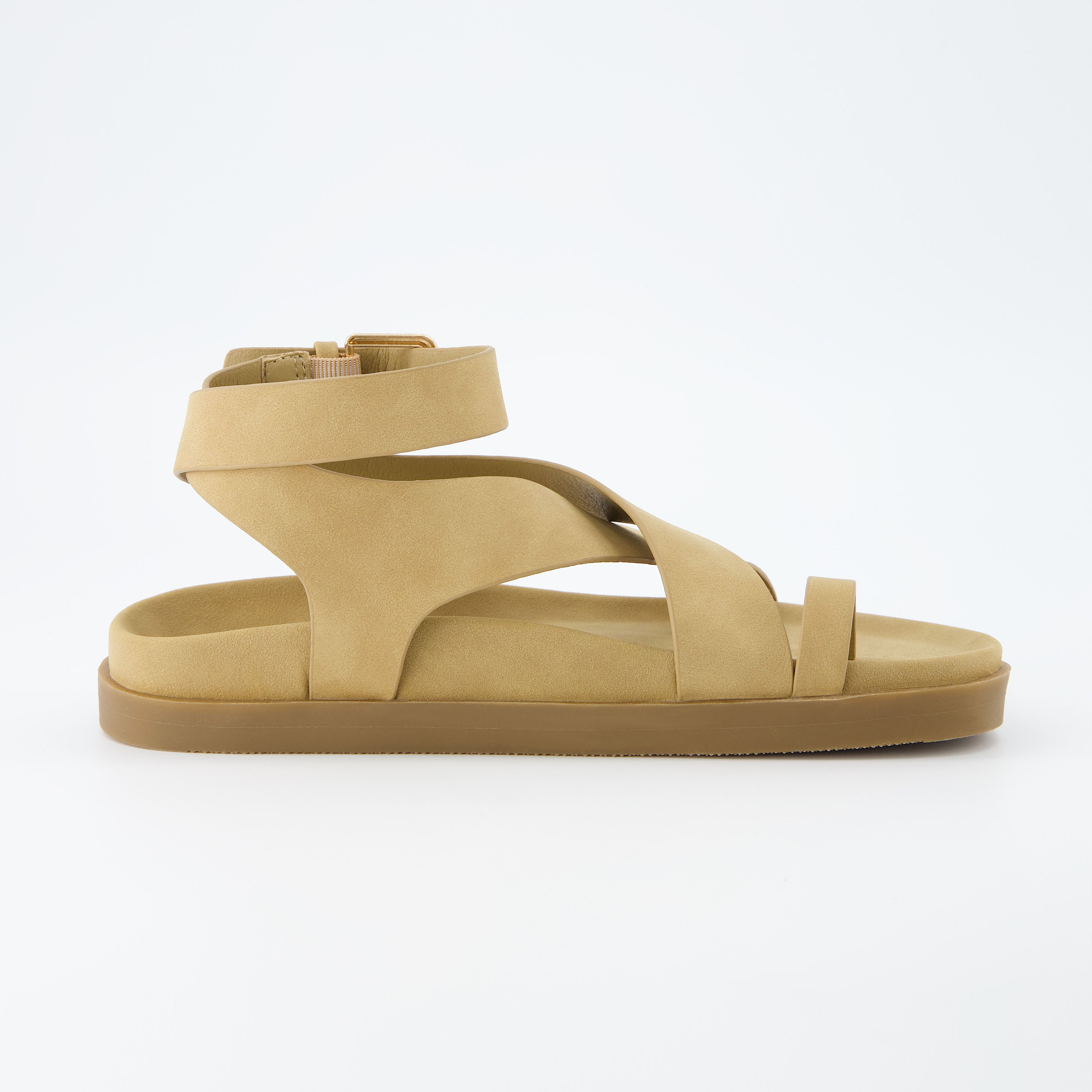 Entry Ankle Wrap Molded Footbed Sandal Camel