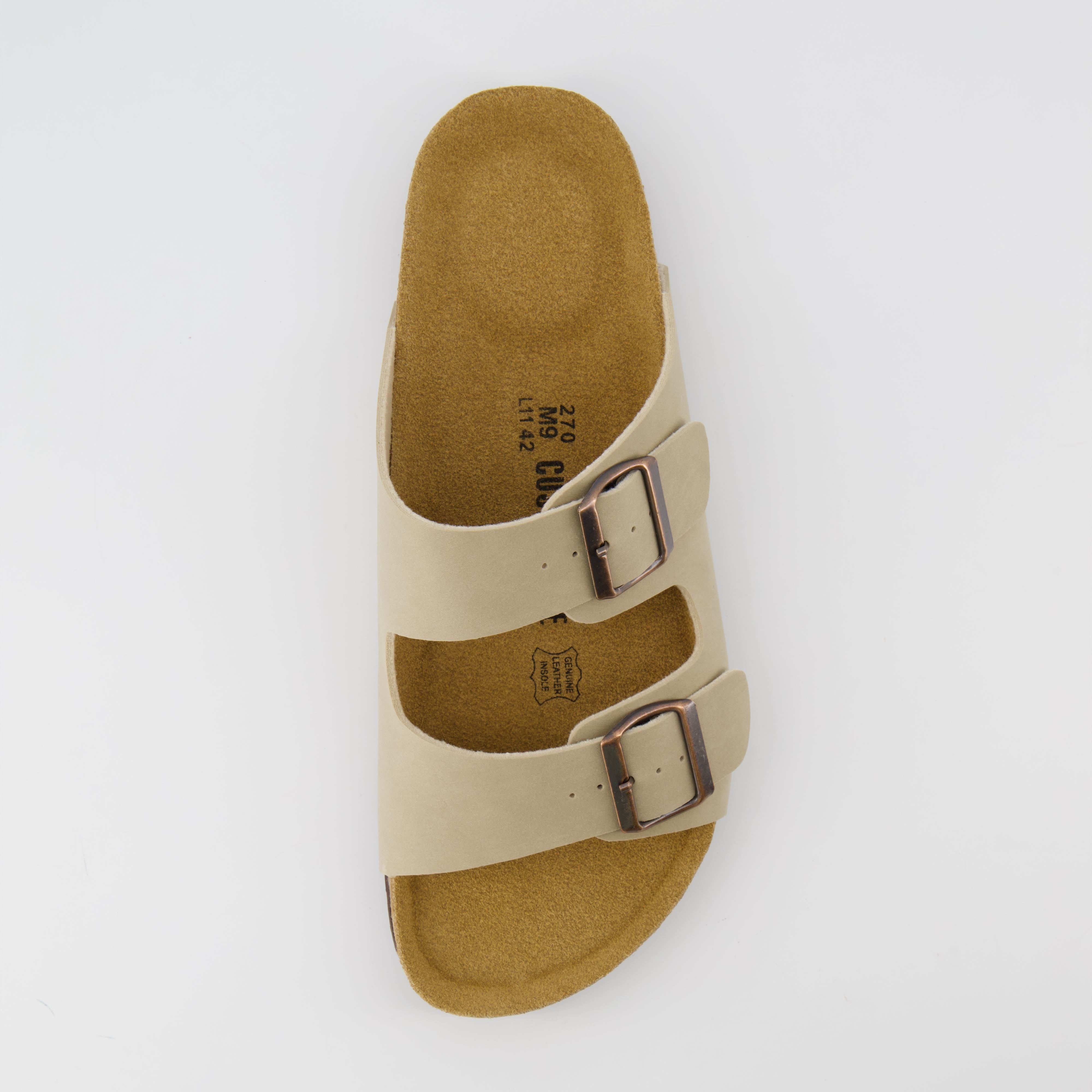 Lane Men's Cork Footbed Sandal Stone Nubuck Medium