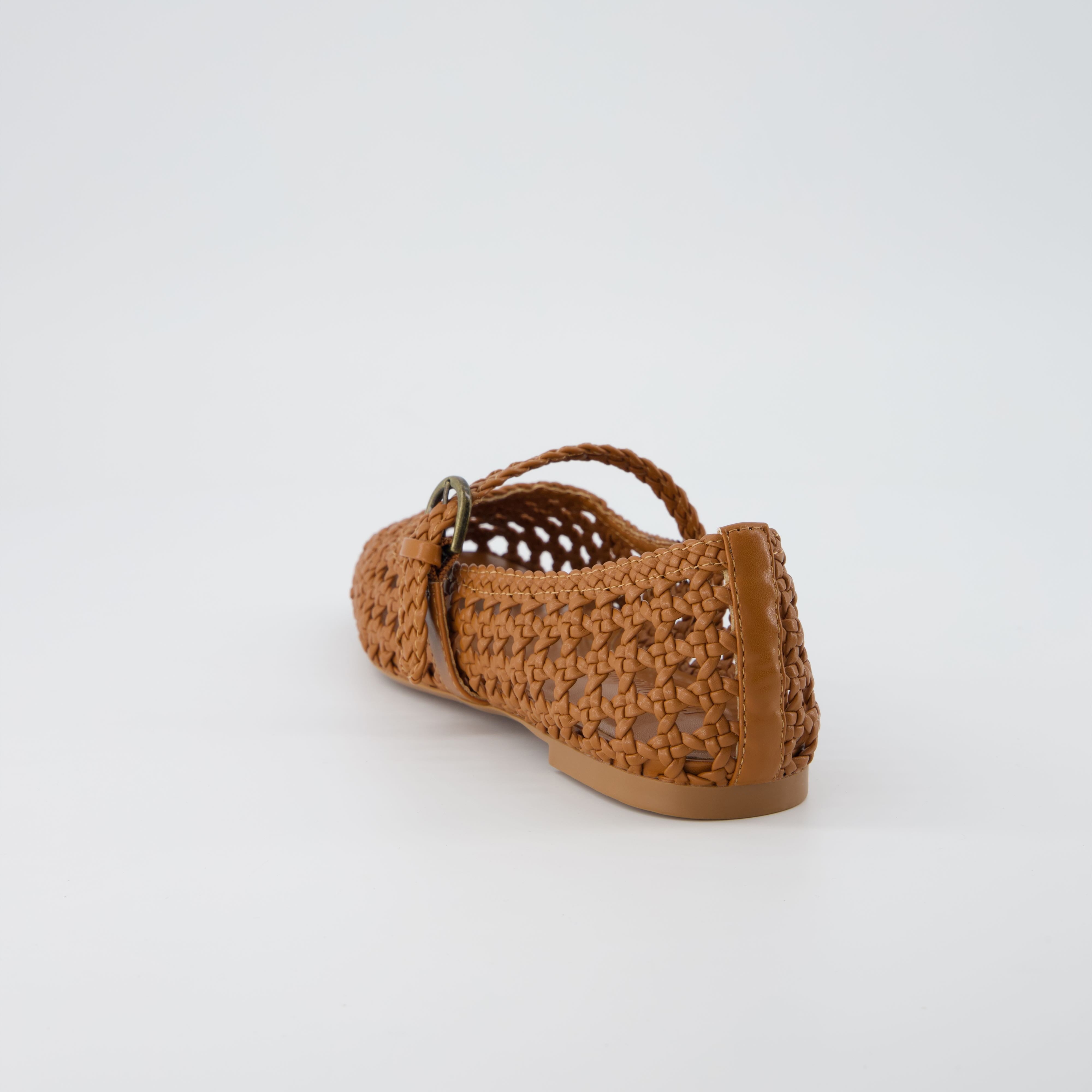 Weston Woven Mary Jane Cognac