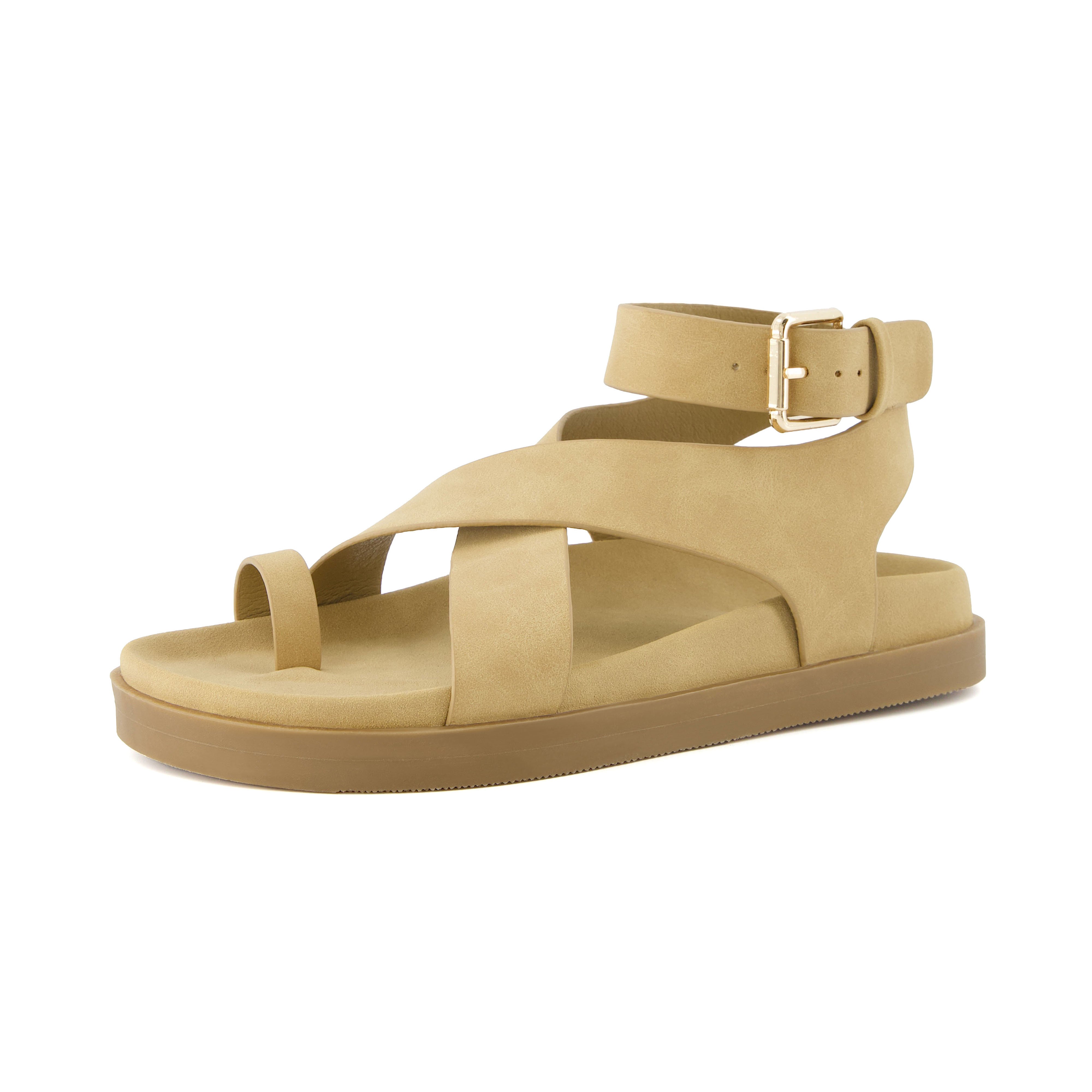 Entry Ankle Wrap Molded Footbed Sandal Camel