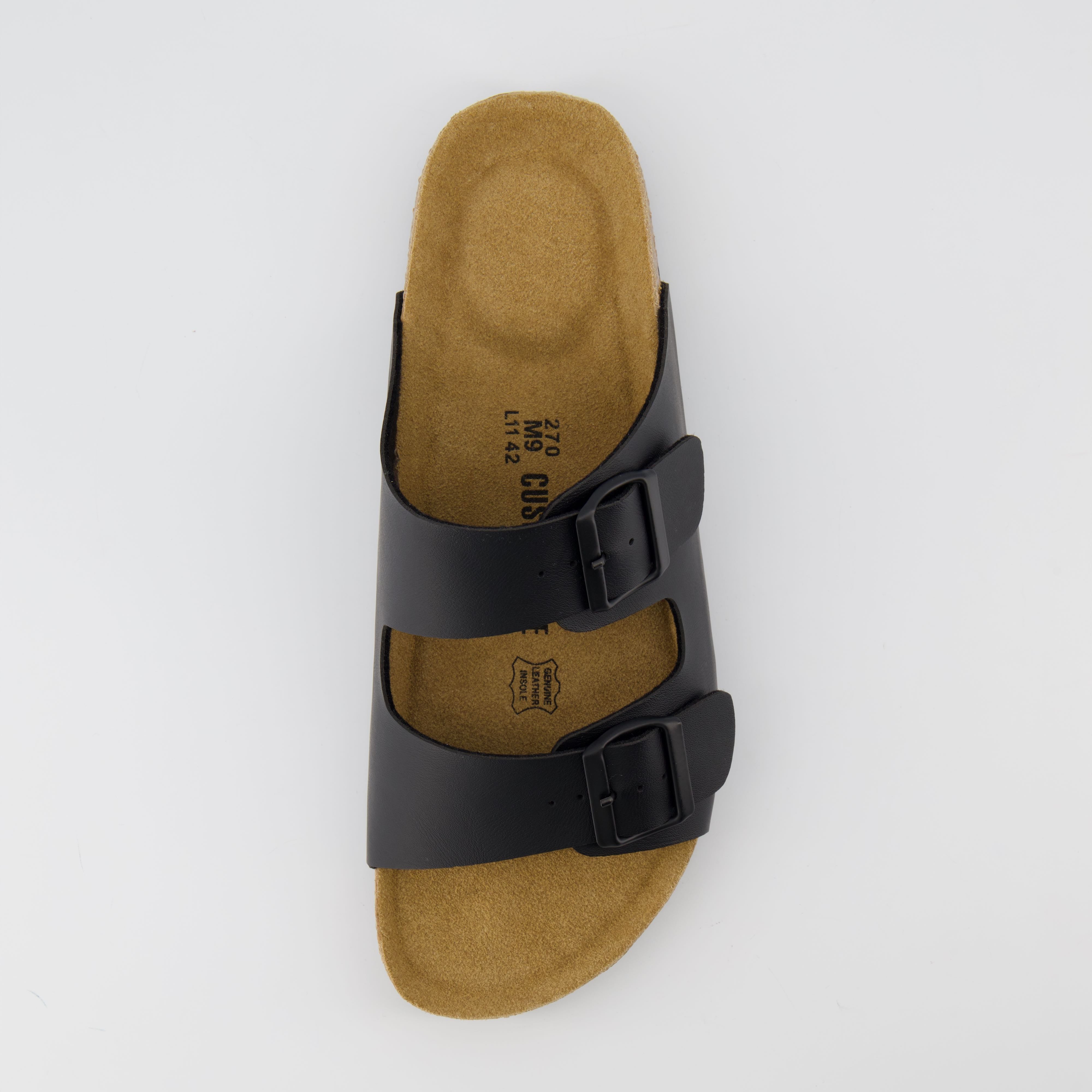 Lane Men's Cork Footbed Sandal Black Nappa Medium