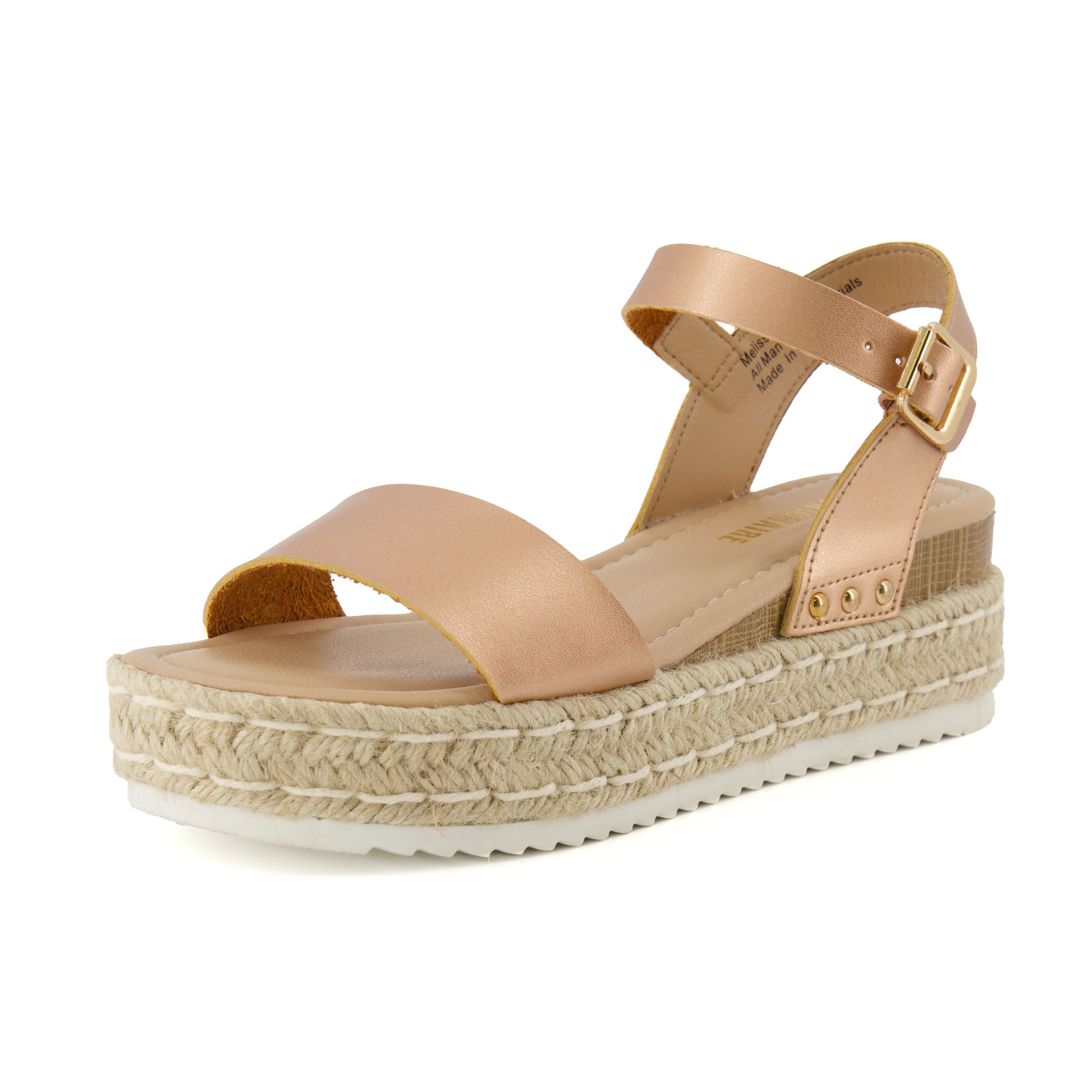 Melissa Espadrille Platform Sandals Rose Gold Medium