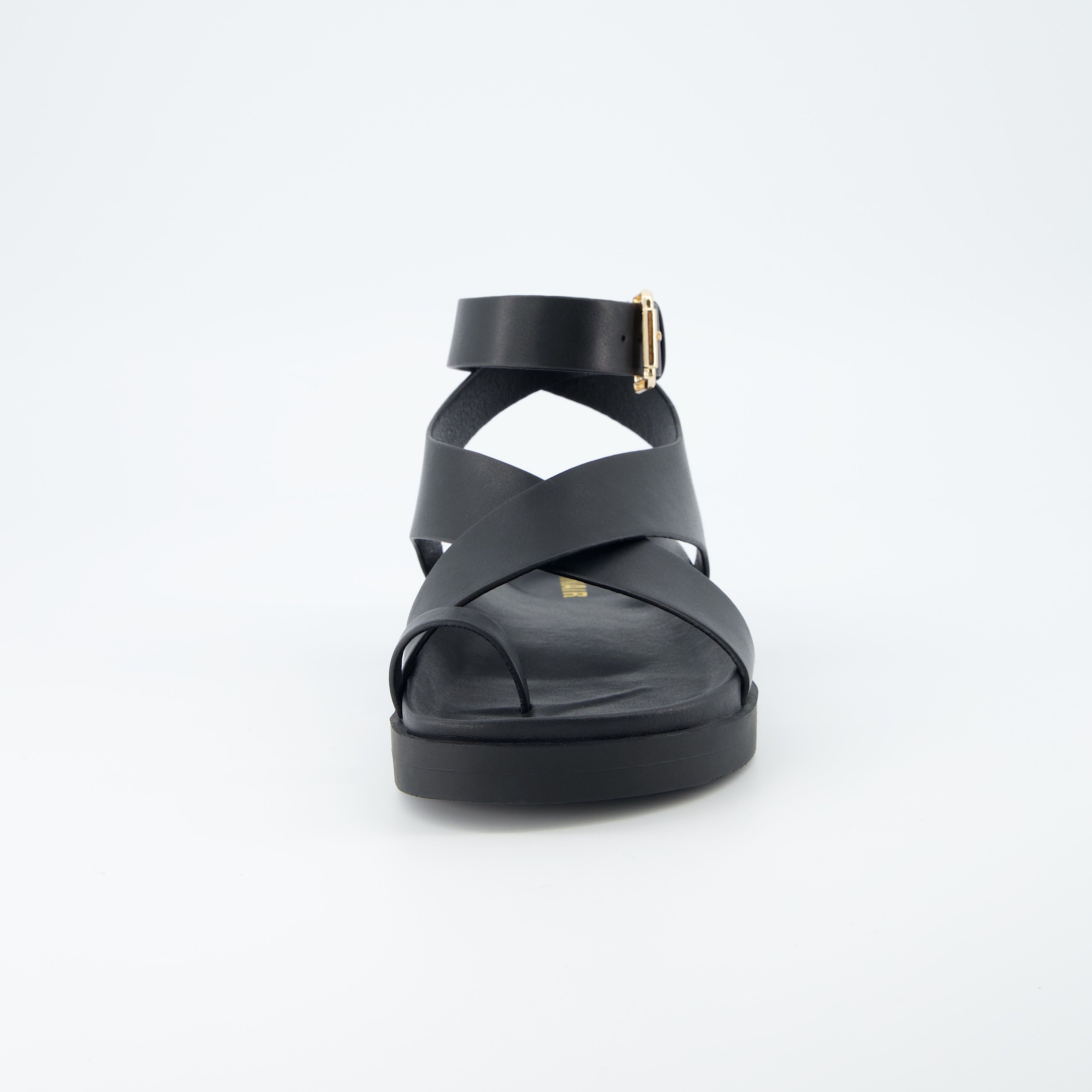 Entry Ankle Wrap Molded Footbed Sandal Black