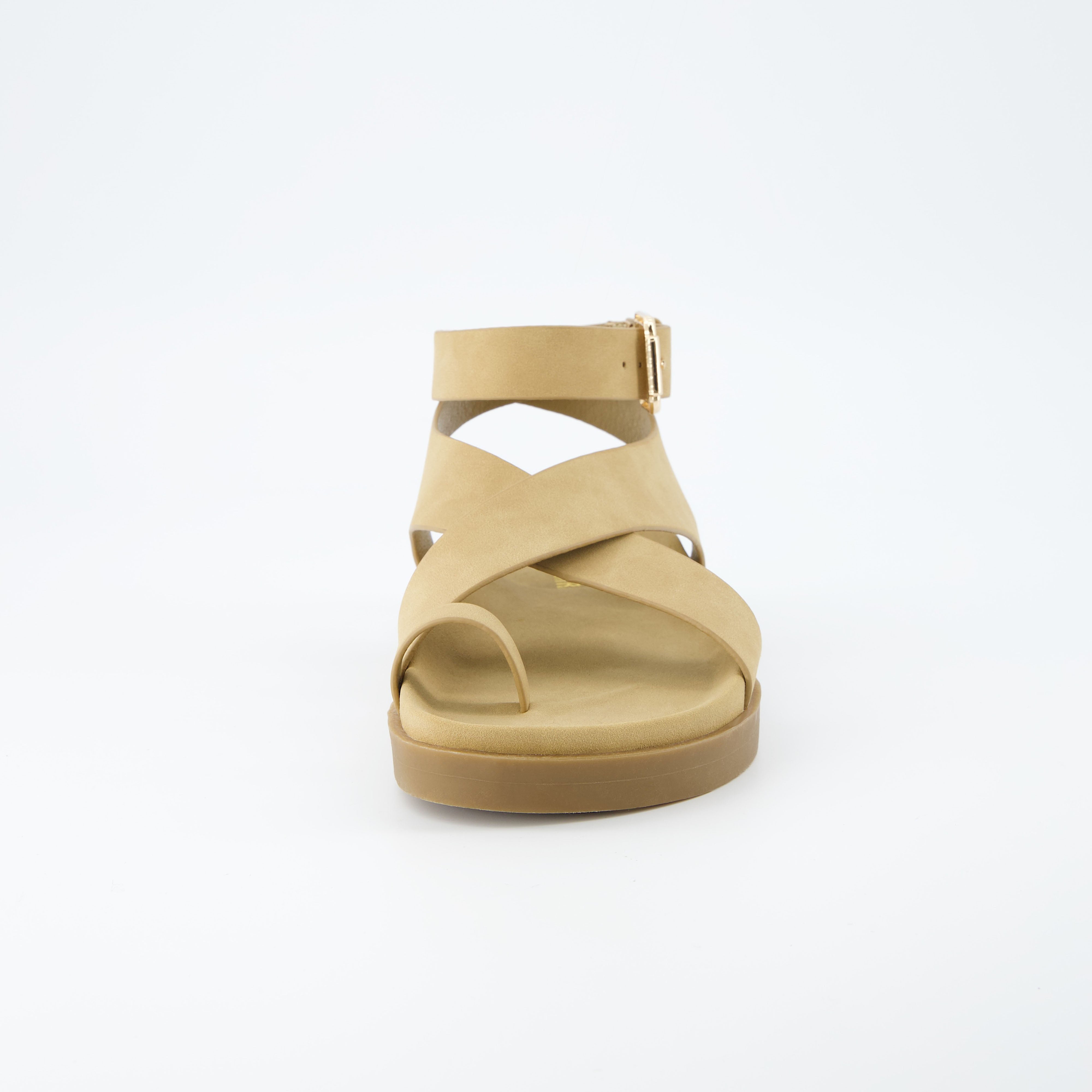 Entry Ankle Wrap Molded Footbed Sandal Camel
