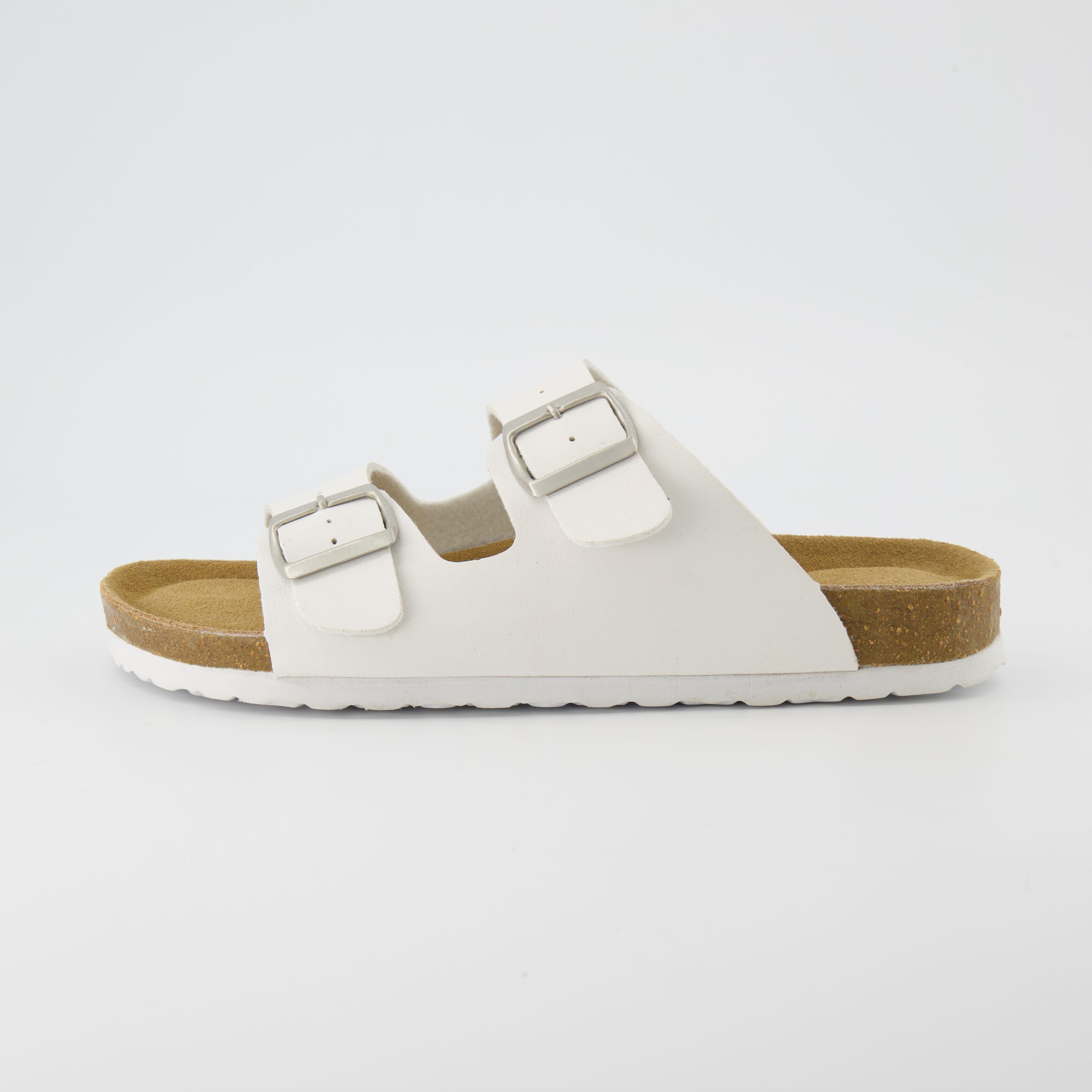 Lane Men's Cork Footbed Sandal White Nappa Medium