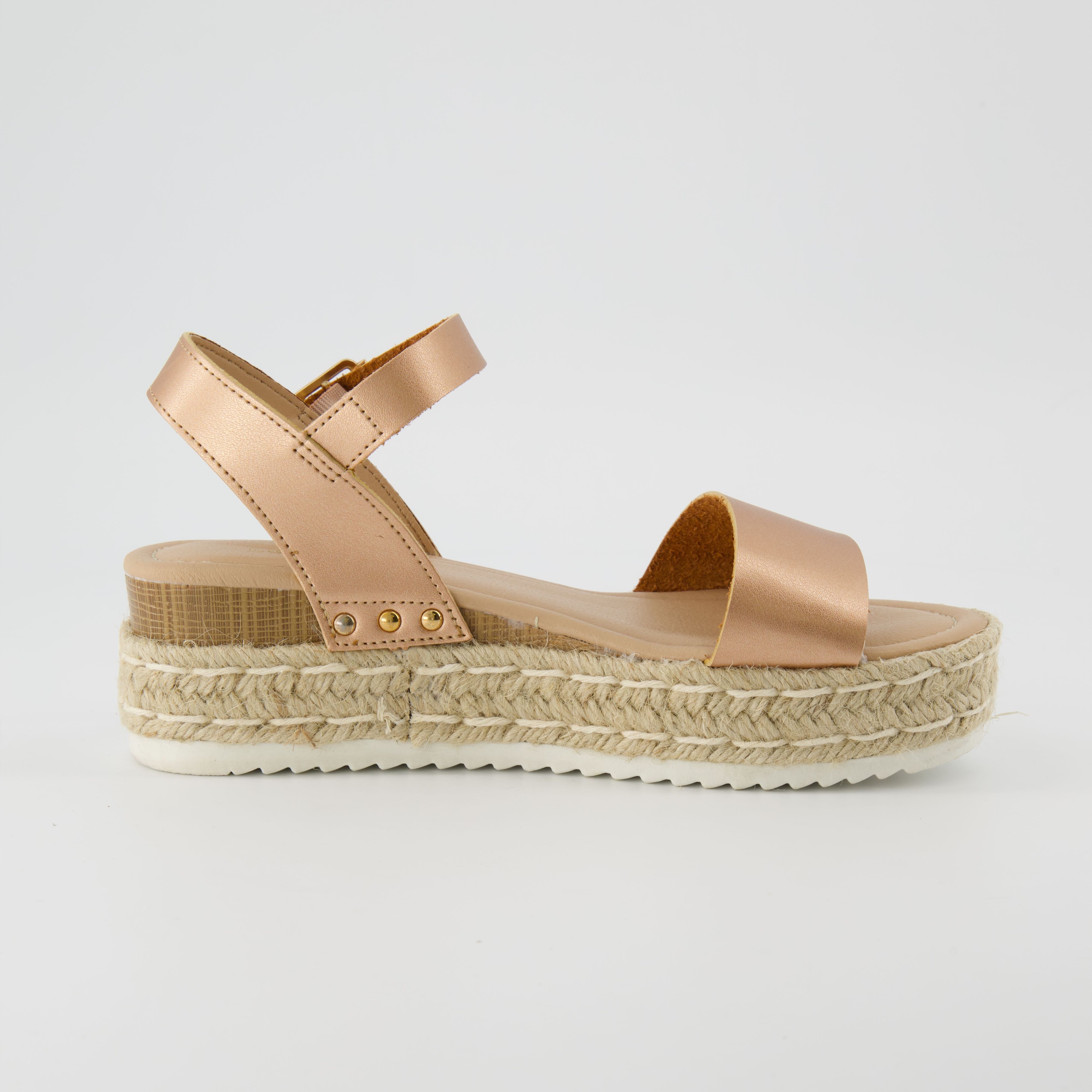 Melissa Espadrille Platform Sandals Rose Gold Medium