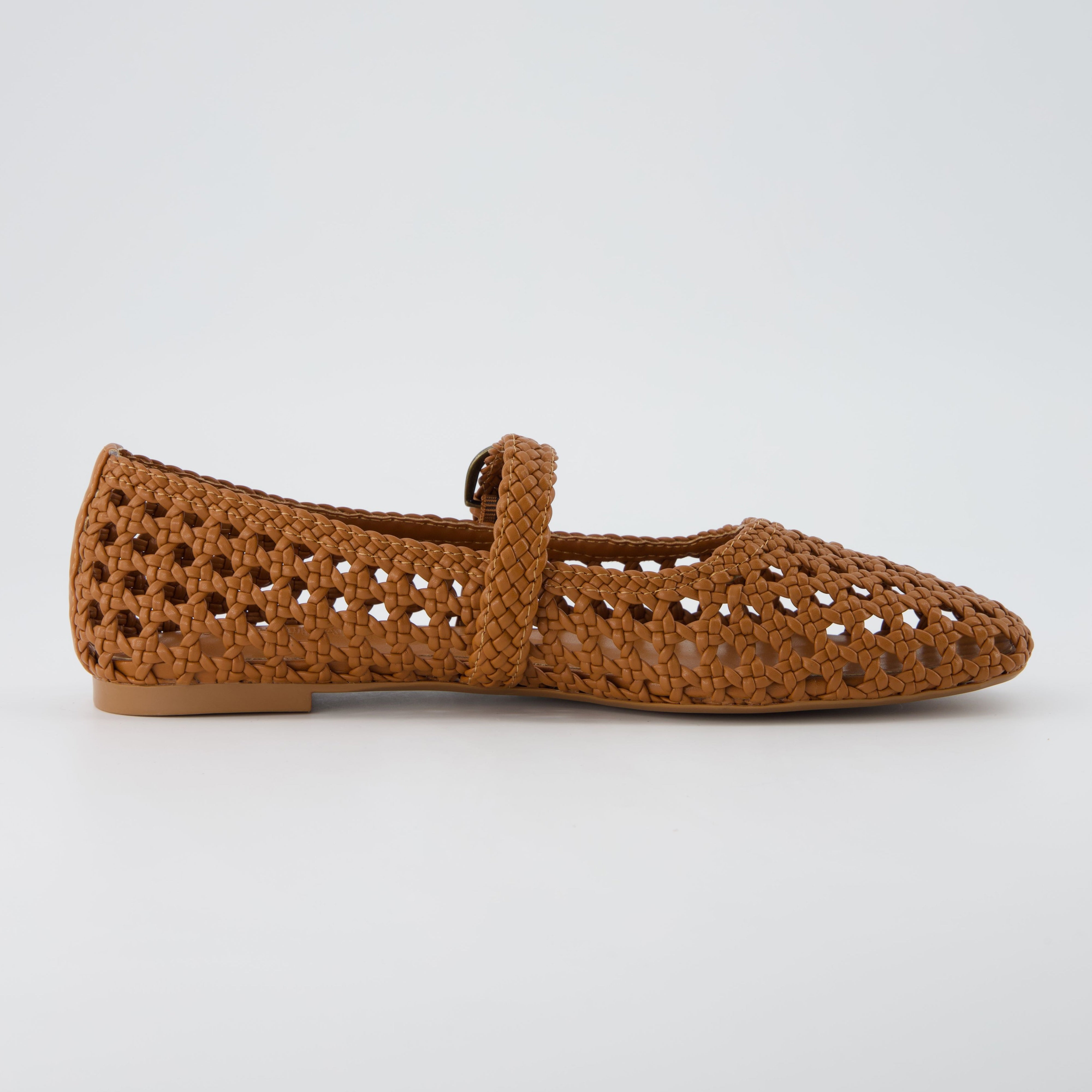 Weston Woven Mary Jane Cognac