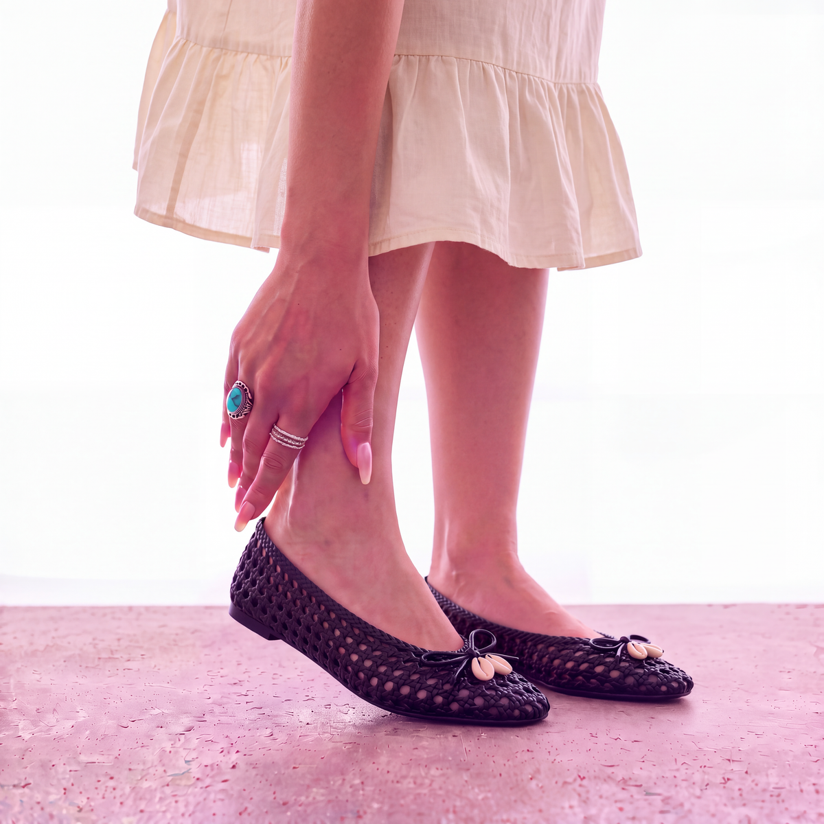 Witty Woven Ballet Flats Black Medium