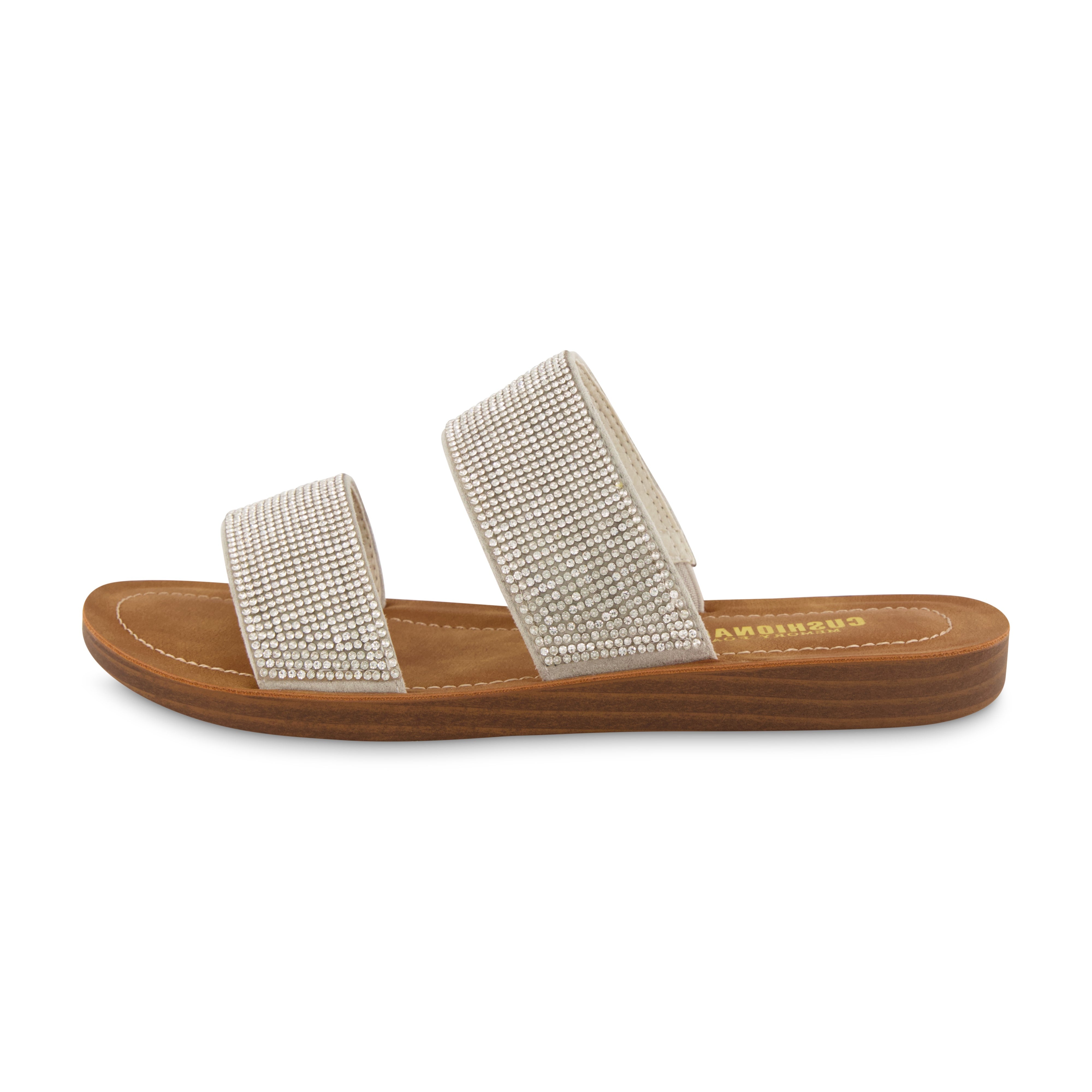 Alana Two Band Slide Sandal Silver