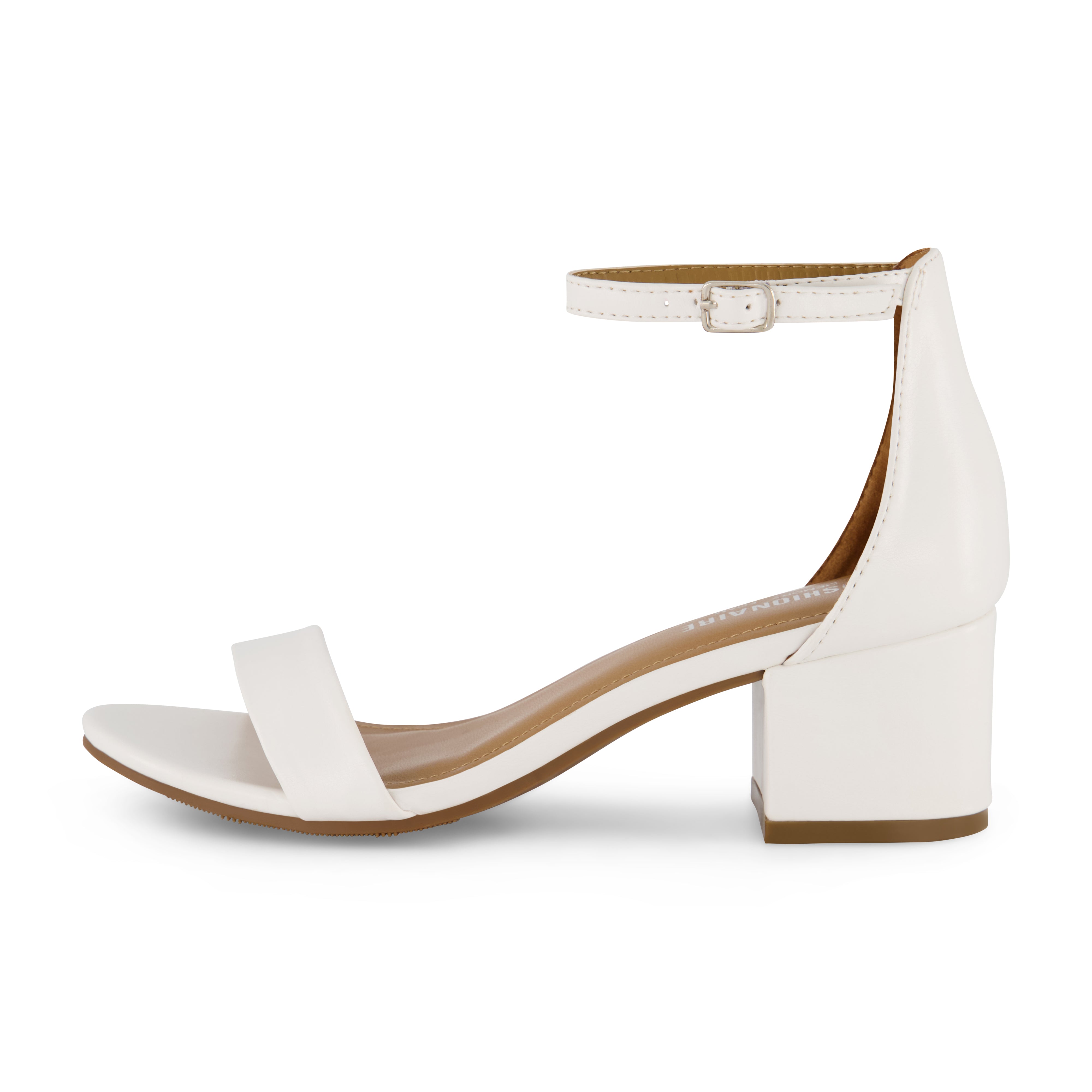 Alba Block Heel Sandal White