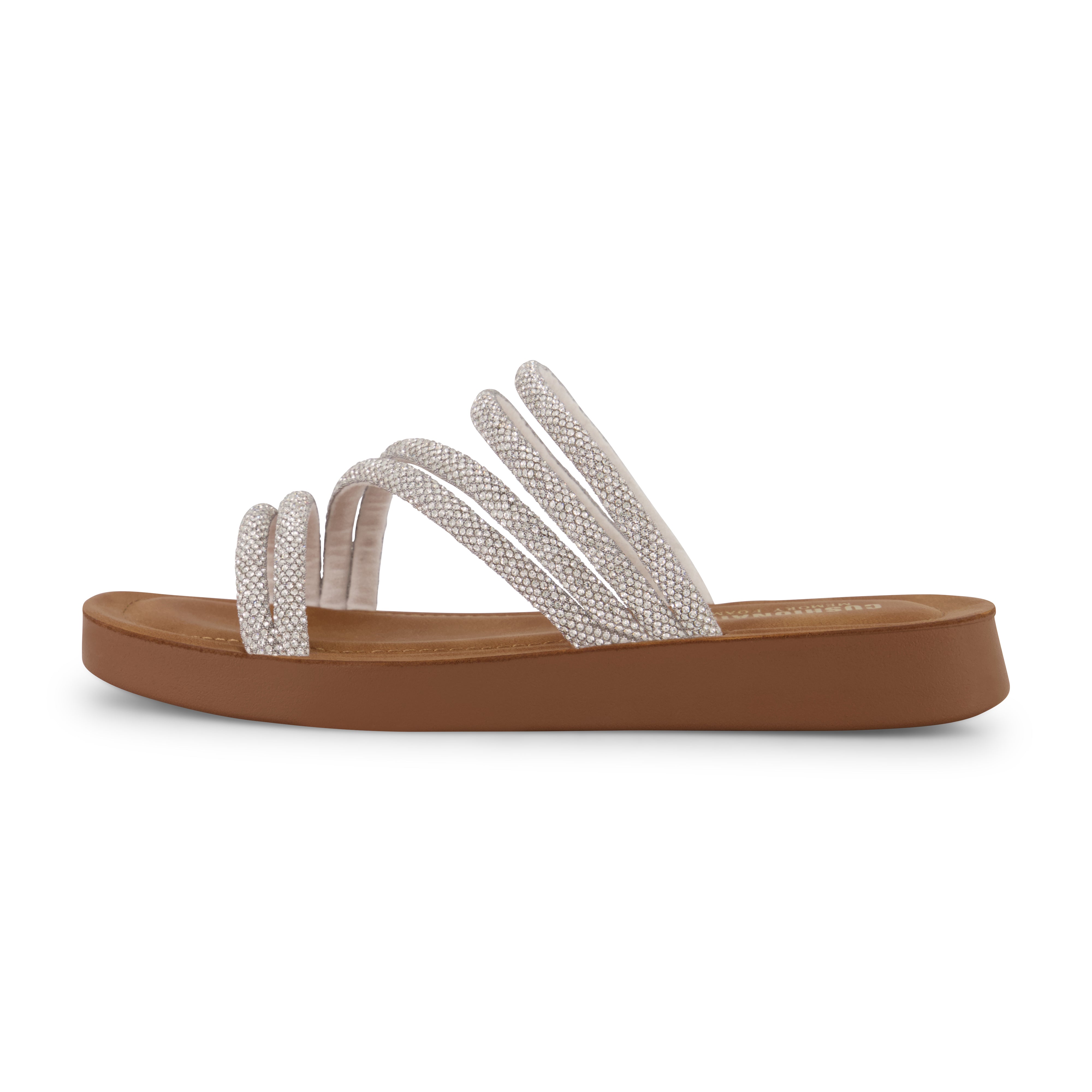 Athena Rhinestone Sandal Silver