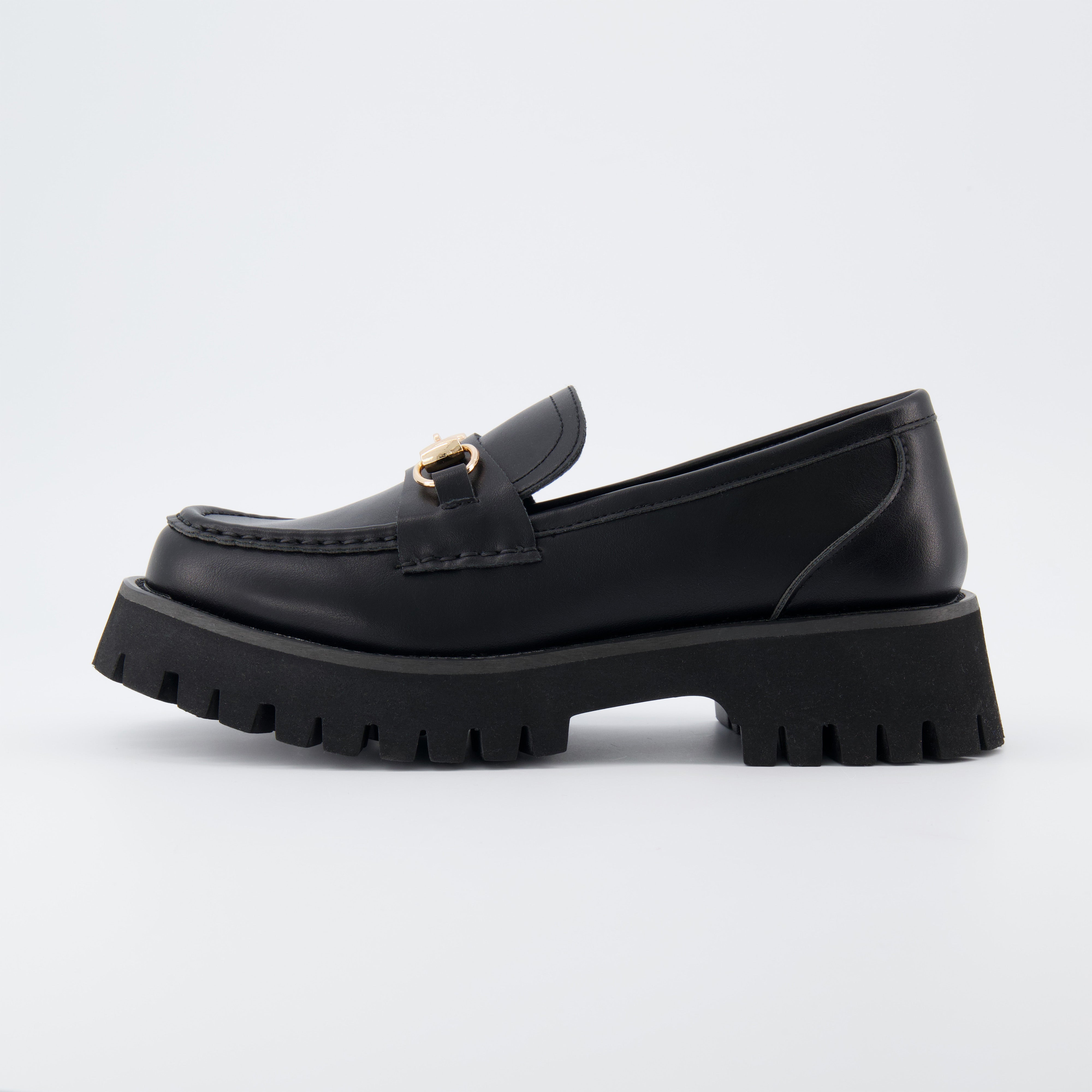 Dillan Buckle Slip On Loafer Black