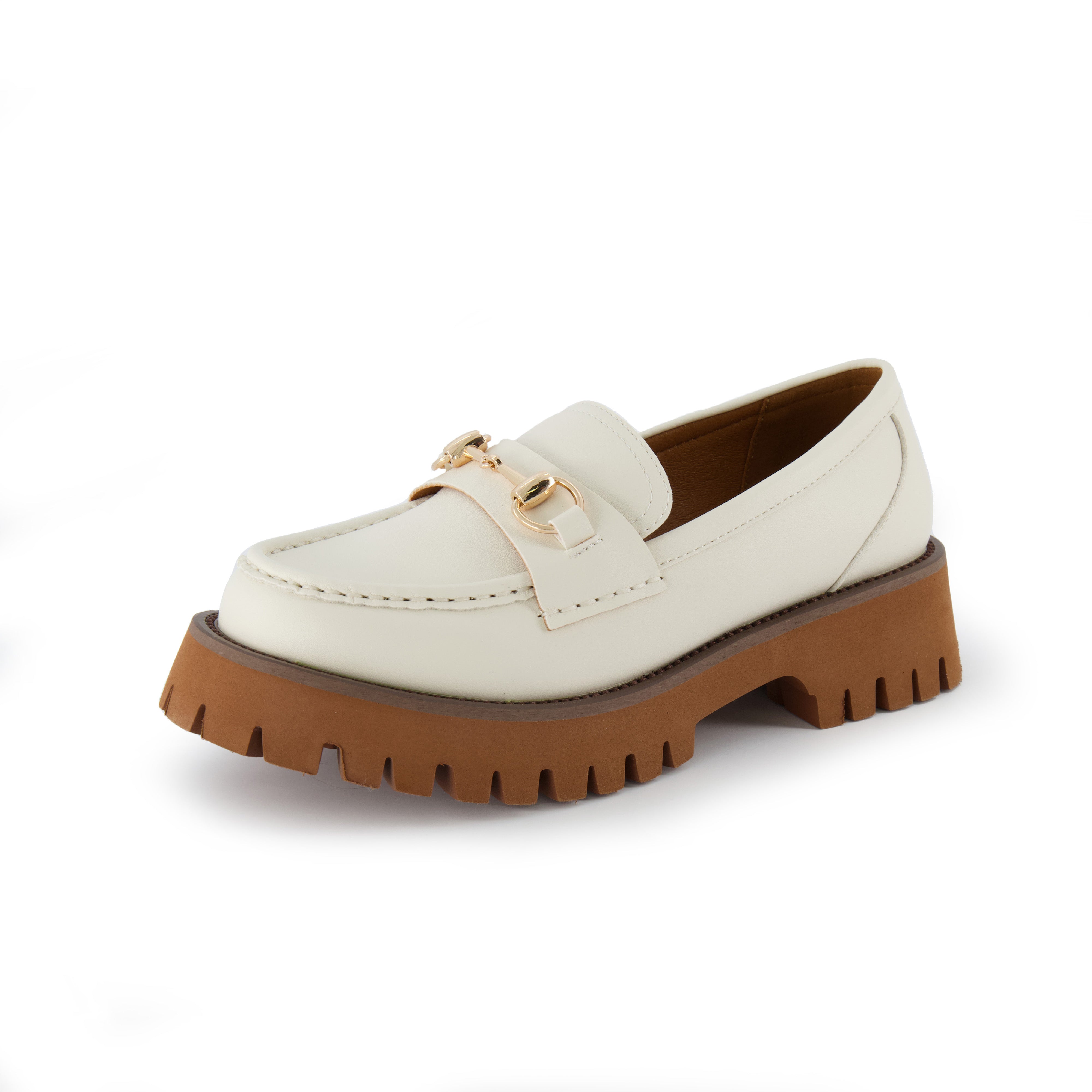 Dillan Buckle Slip On Loafer Cream