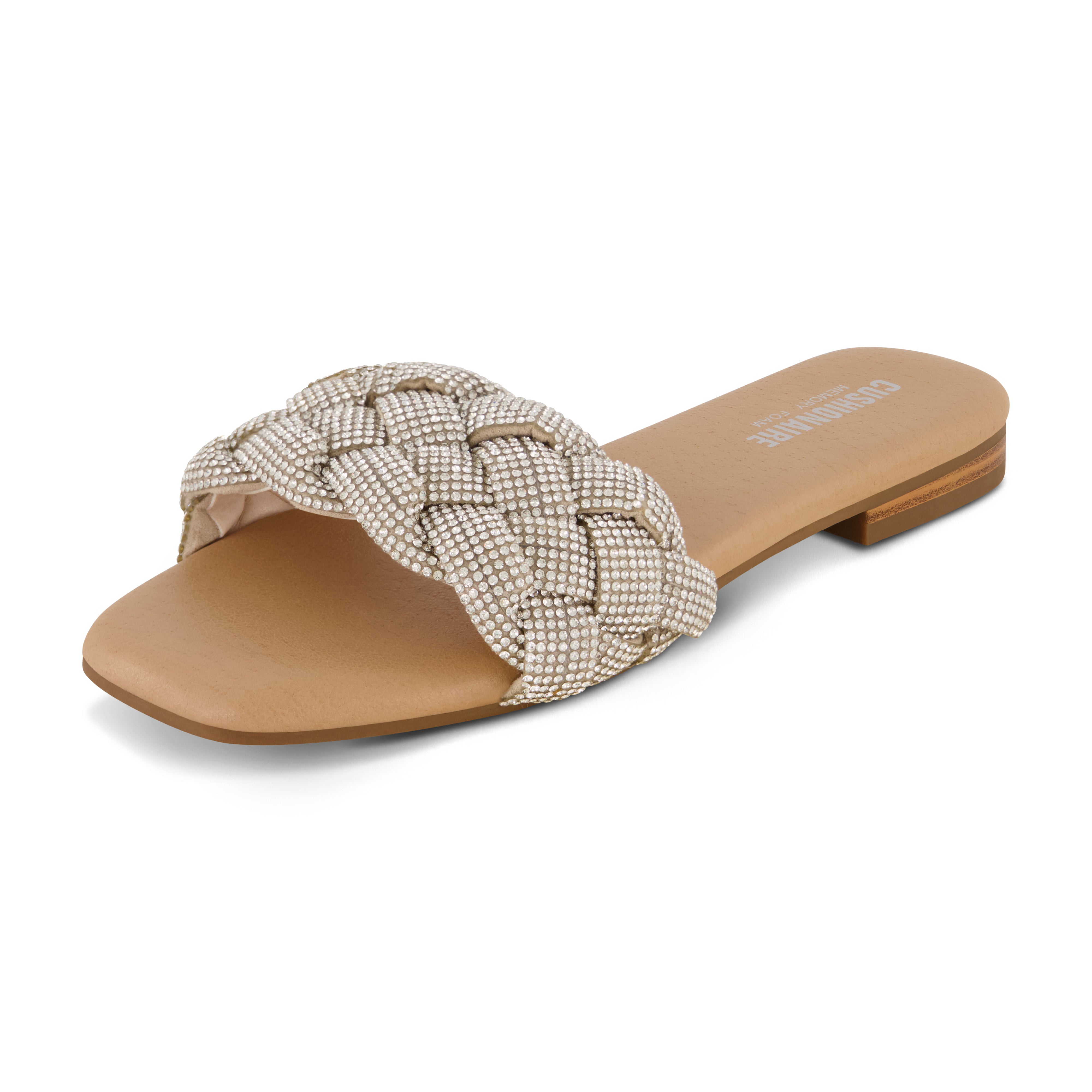 Fisk Woven Rhinestone Sandal Silver Sparkle