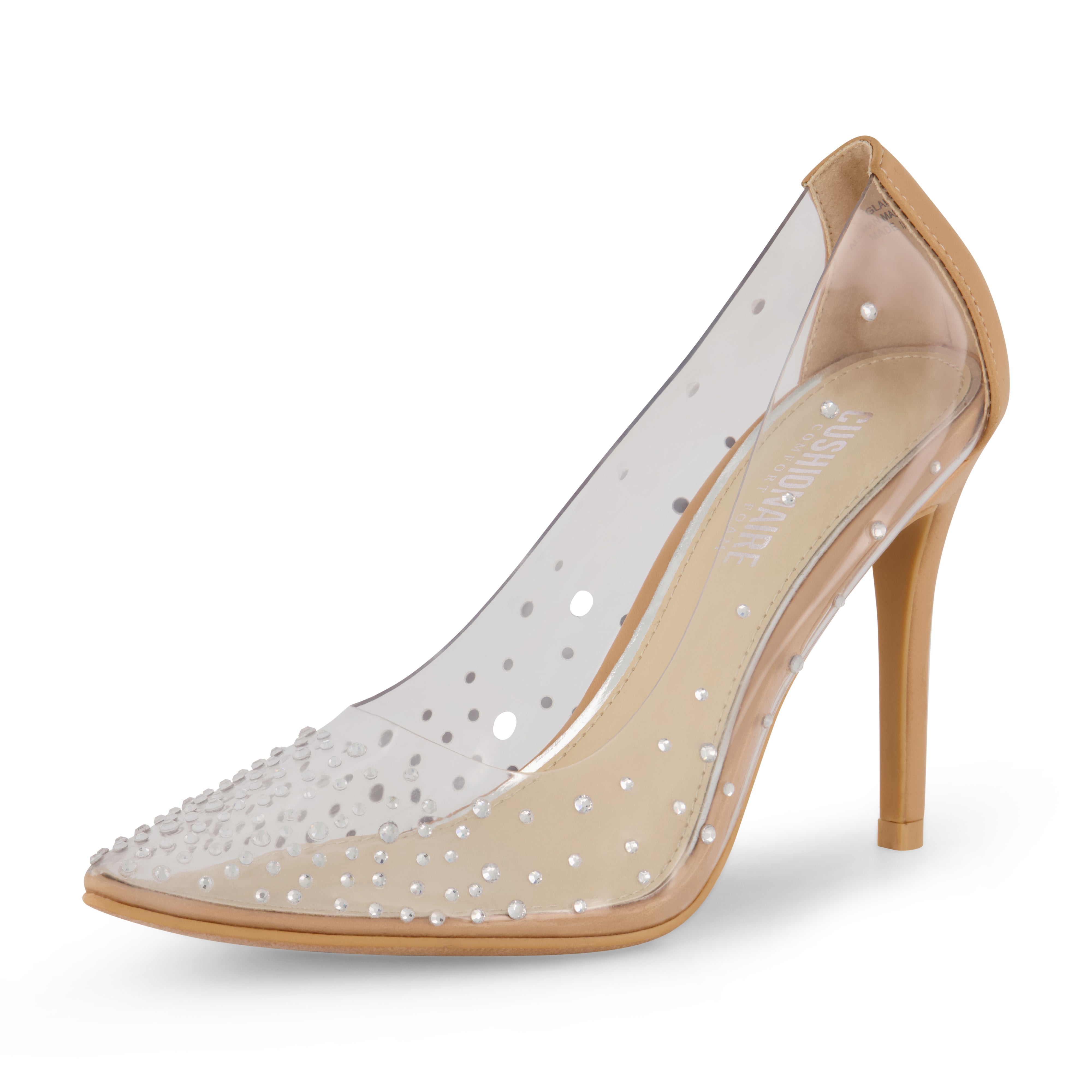 Glam Rhinestone Dress Heel Wide