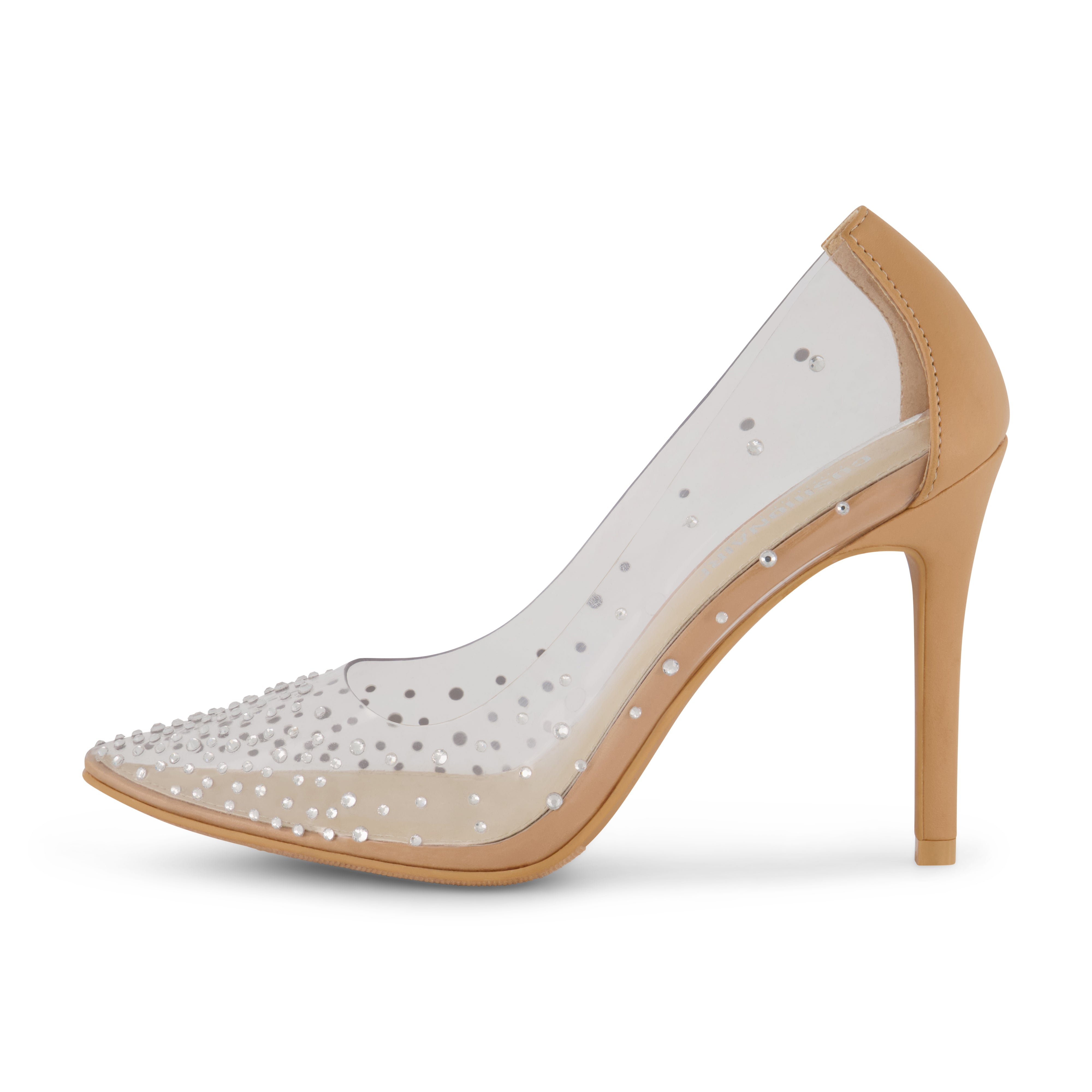Glam Rhinestone Dress Heel Wide