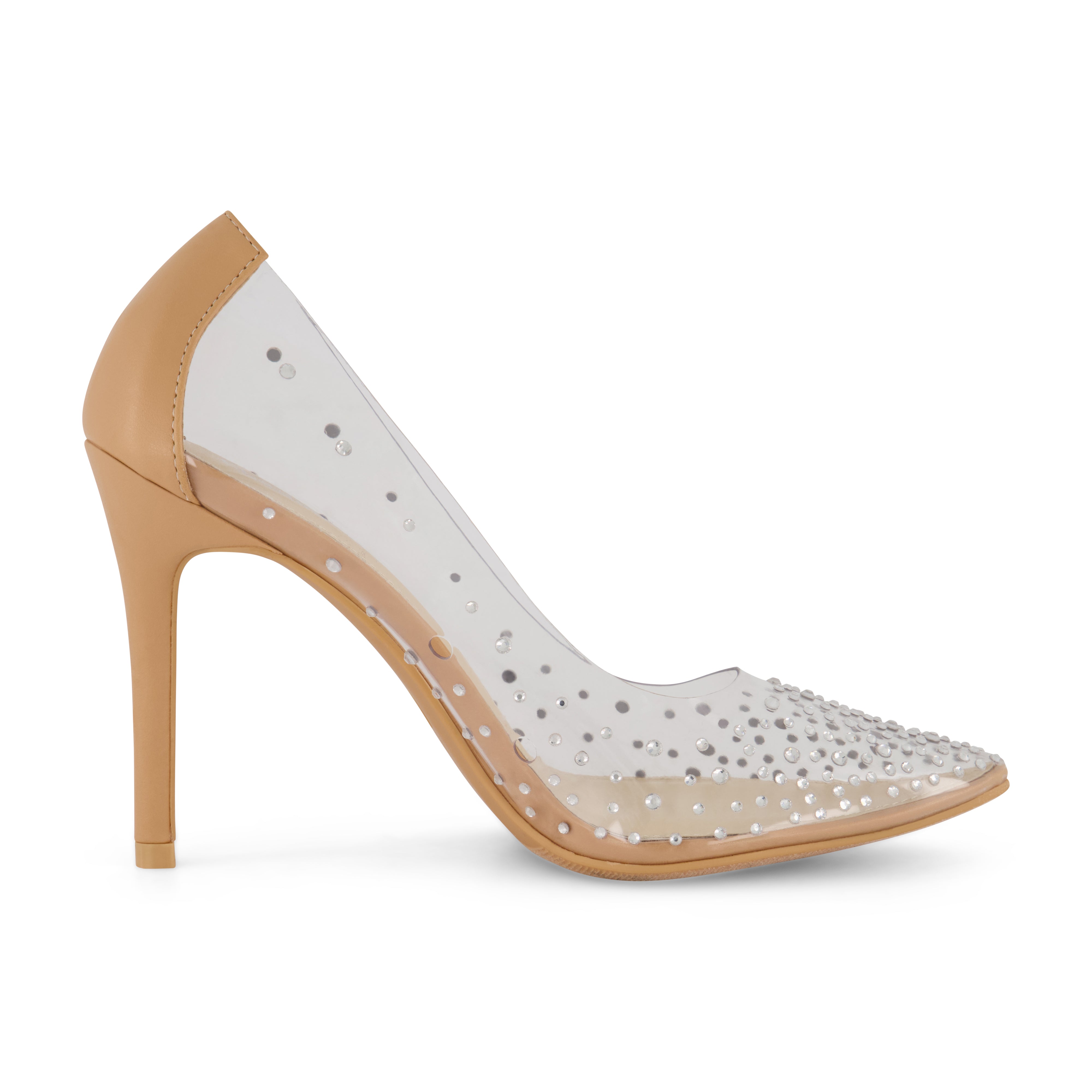Glam Rhinestone Dress Heel Wide
