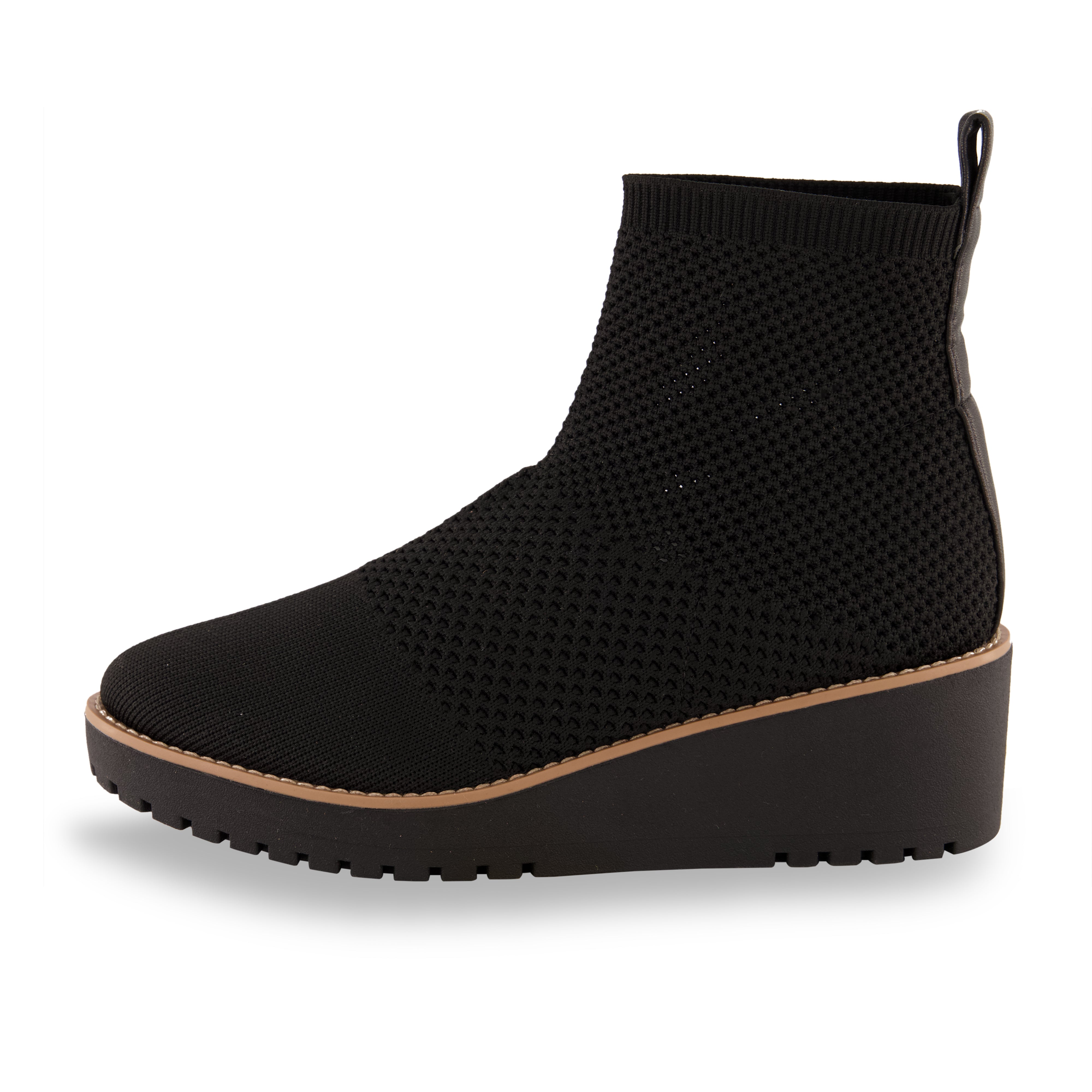 Iggy Knit Wedge Bootie Black