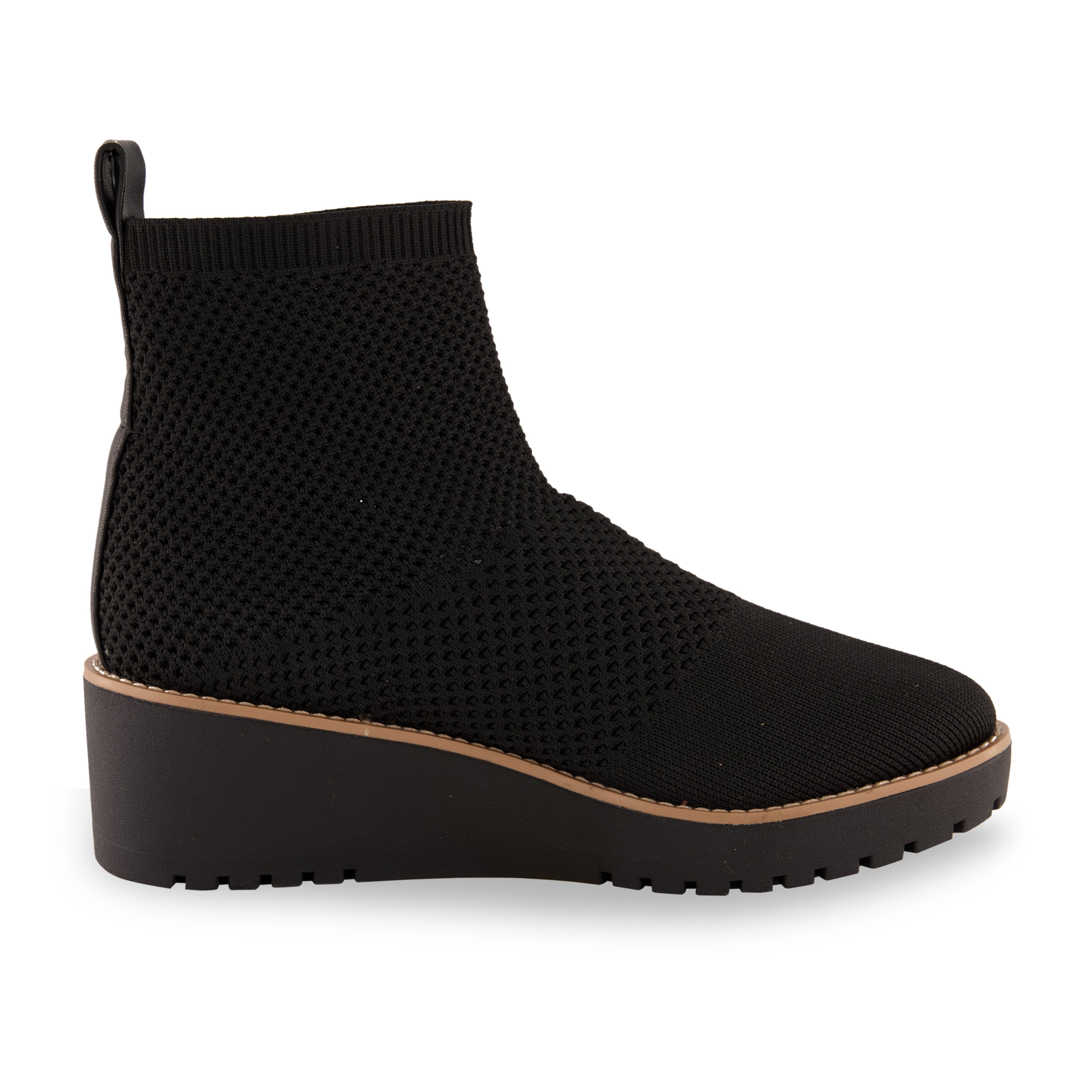 Iggy Knit Wedge Bootie Black
