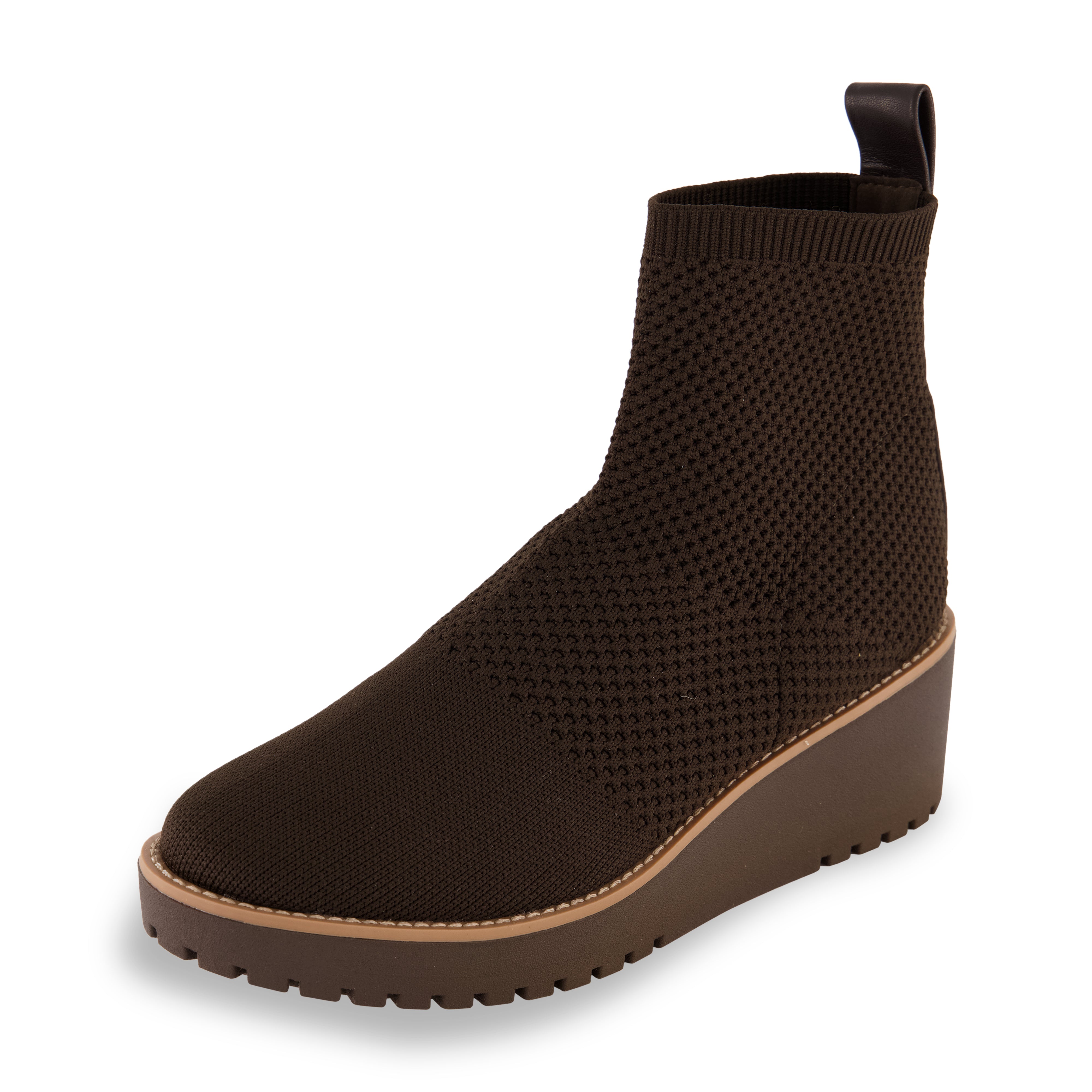 Iggy Knit Wedge Bootie Chocolate